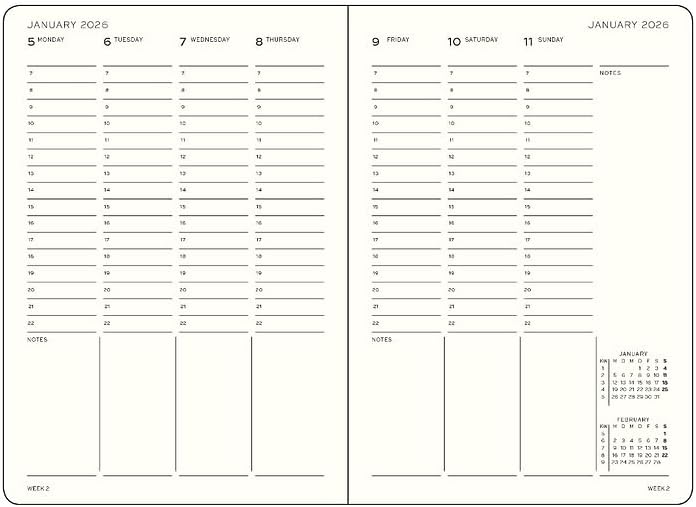 LEUCHTTURM1917 - Academic Week Planner Hardcover Master (A4+), 18-month, Jul. 2025 - Dec. 2026, English, Black