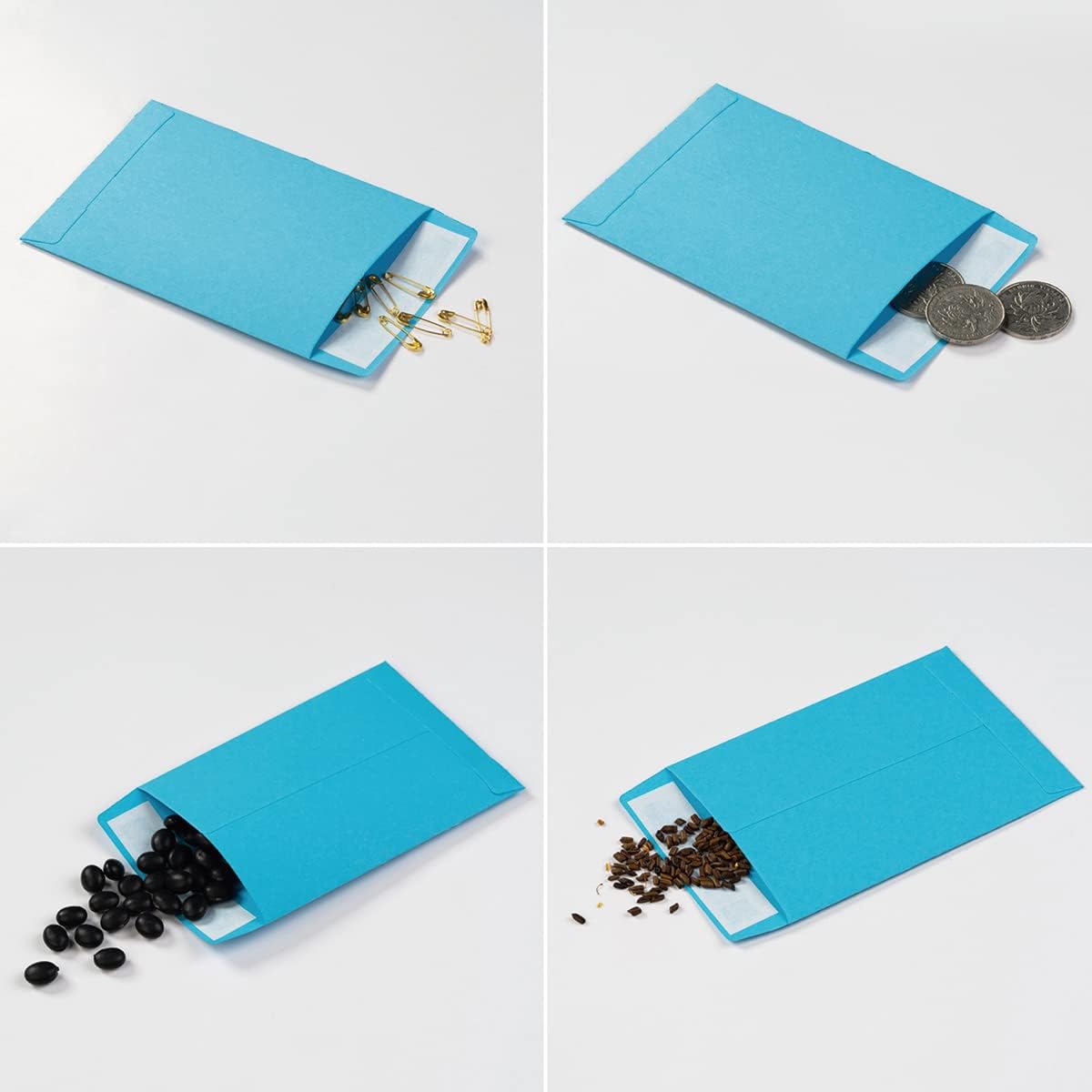 100 Pack Seed Envelopes Self-Adhesive Small Coin Envelopes Seed Storage Packets for Garden, Office or Wedding Gift (Colorful, 3 1/4 ×4 1/2 inches)