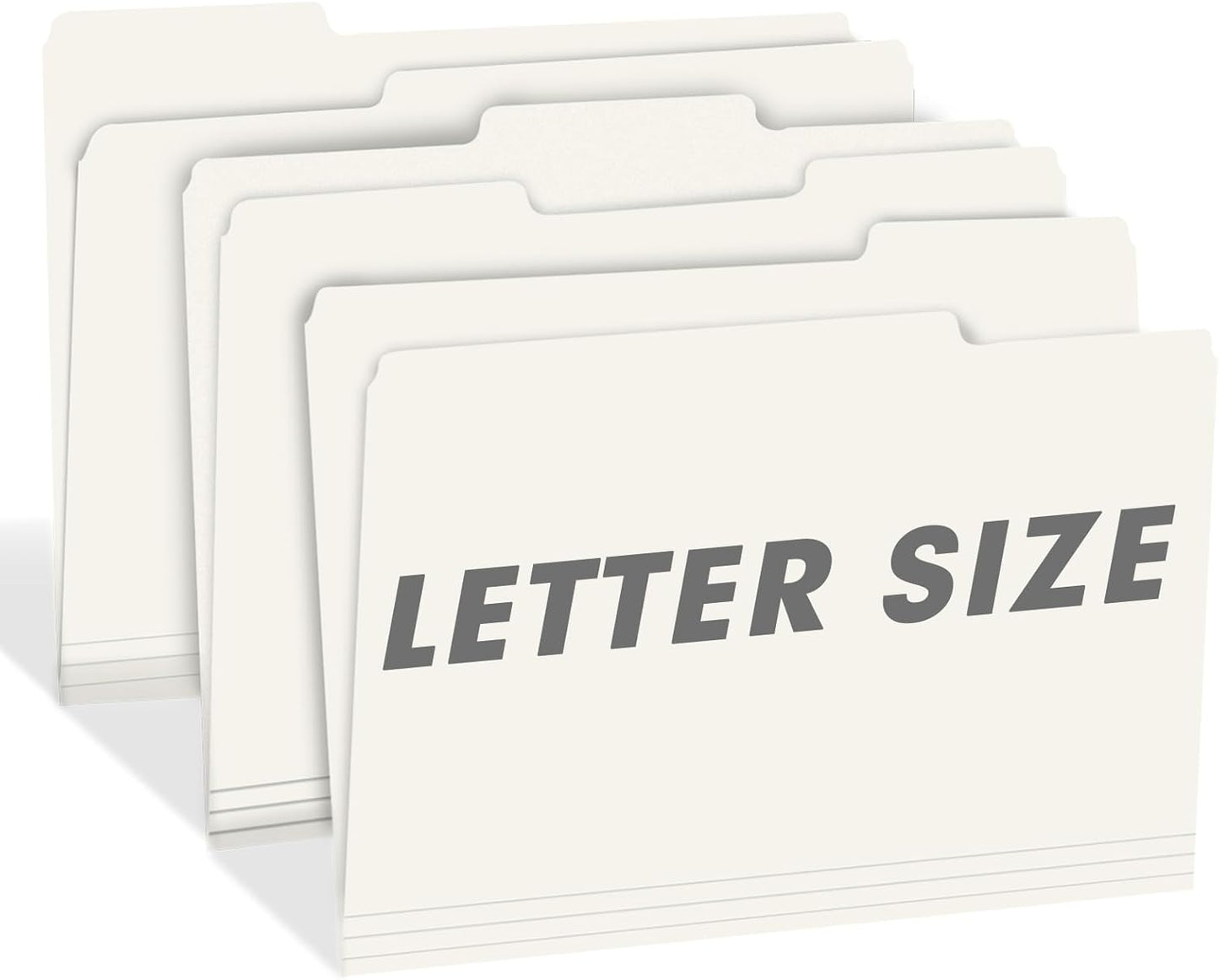 File Folder, RAZCC 150 Pack 1/3 Cut Tab File Folders Letter Size, Folders for Dcouments, Folders with Tab Great for Organizing and Easy File Storage, White