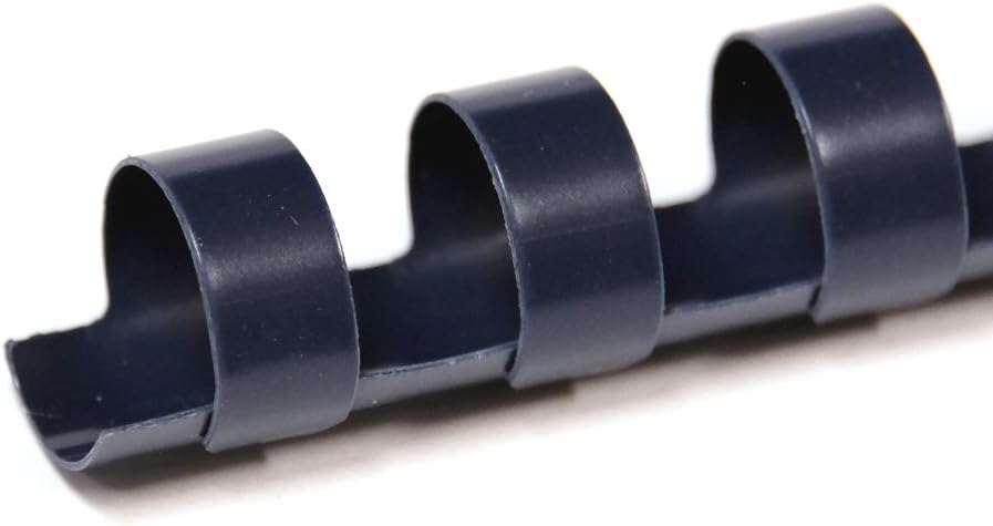 TruBind 14mm (9/16 in.) Comb Binding Spines | 11 in. Length for Letter Size or Smaller Projects | Standard 19-Ring Rectangular Holes | Navy | 105 Sheet Binding Capacity | 100 Pack