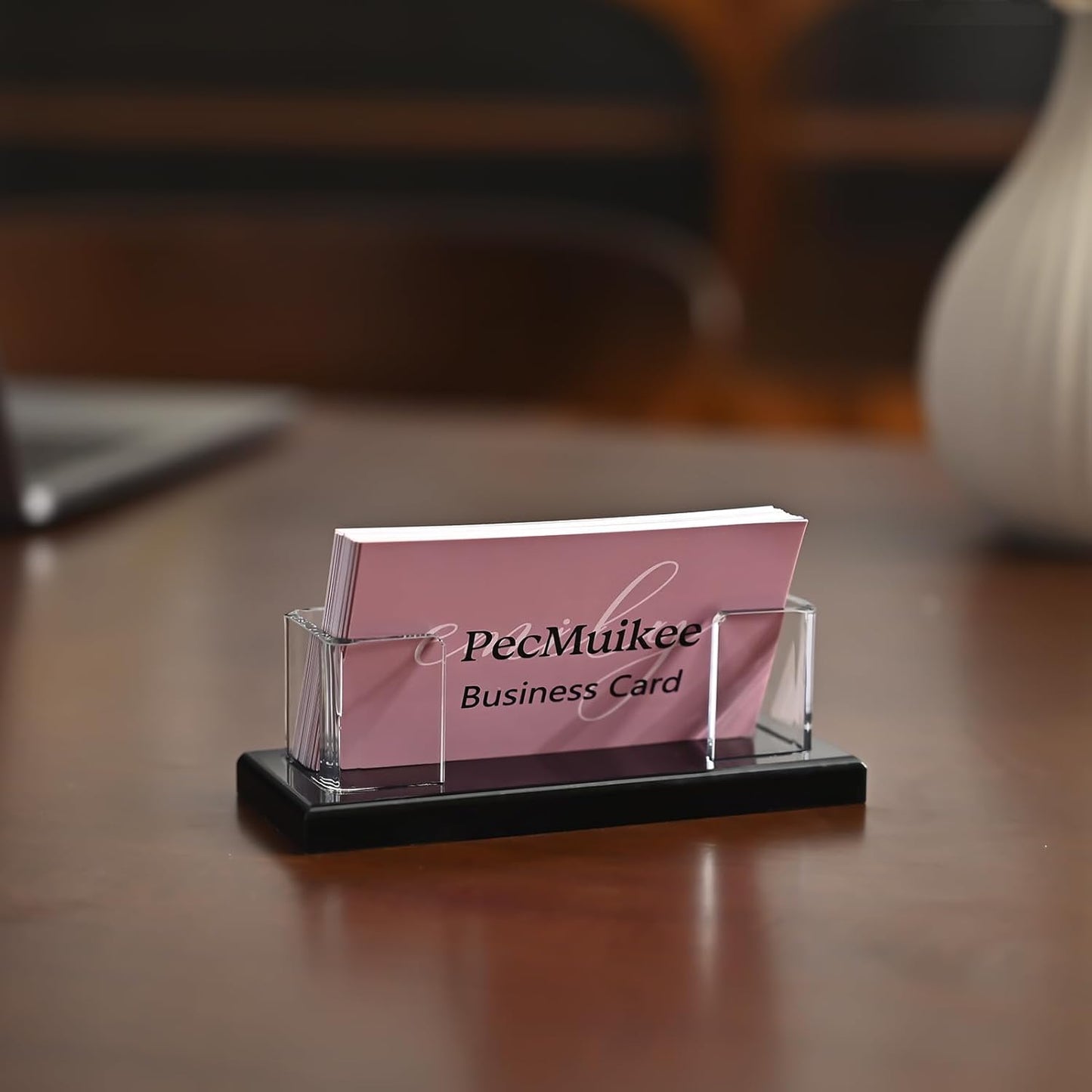 PecMuikee Business Card Holder for Desk,Acrylic Business Card Display Stand,Multiple Business Card Holders for Office, Exhibition, Home, Restaurant (slot 1)