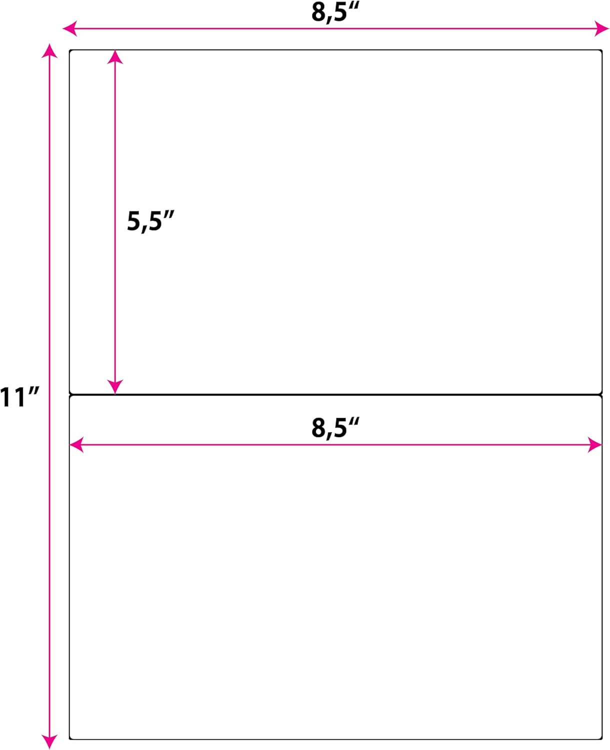 High-Opacity Blockout Shipping Labels – Half Sheet 5.5" x 8.5" – Cover Old Barcodes & Addresses – Laser & Inkjet Printable – Bulk Pack (100 Sheets/ 200 Labels)