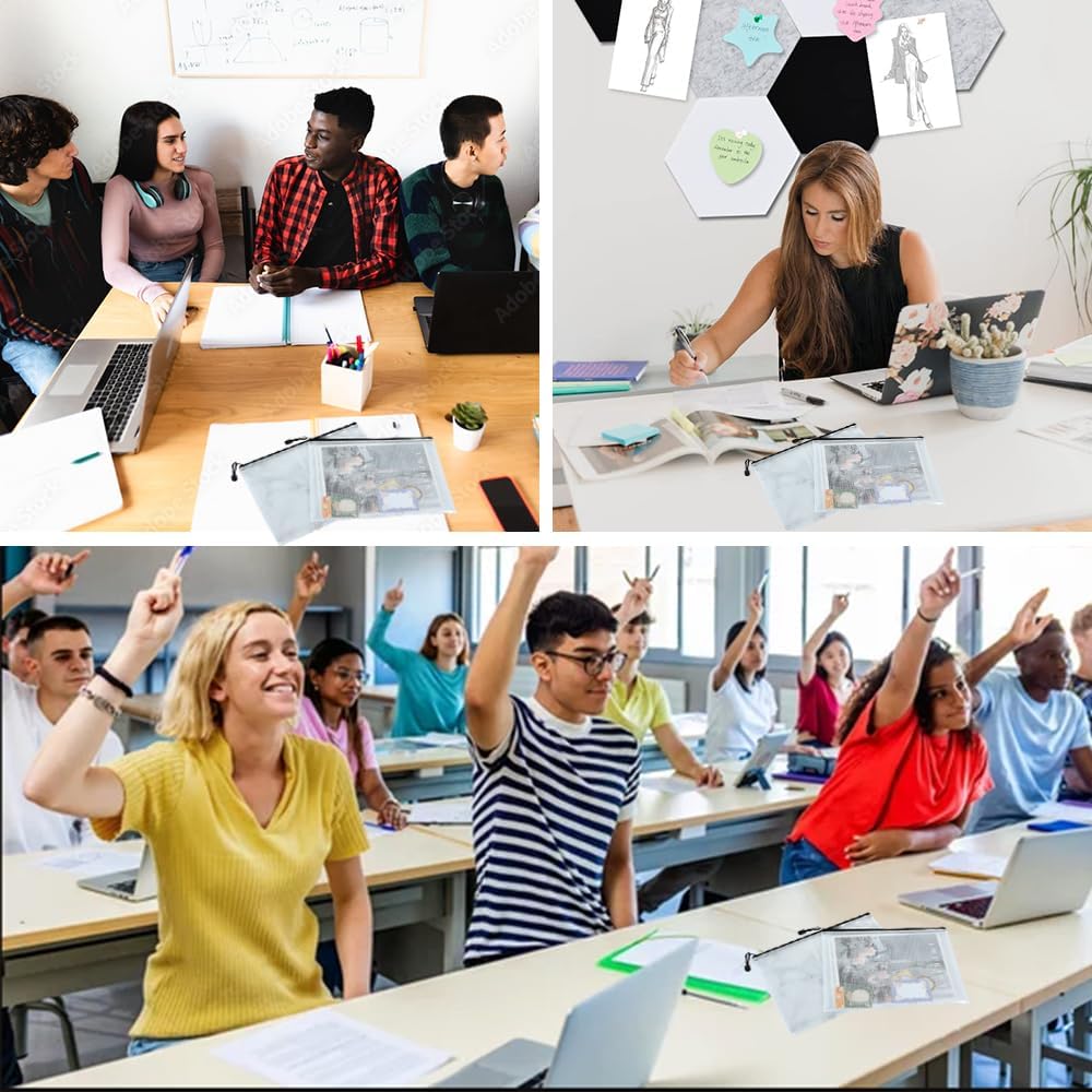 Vuzvuv A5-22 PCS 9.49"x 7.09"Mesh Zipper Pouch Set,Resistant Document File Folders Plastic Mesh Bag with Label Sticker for File, Document, Makeup, Board Game School Office Home Travel Storage