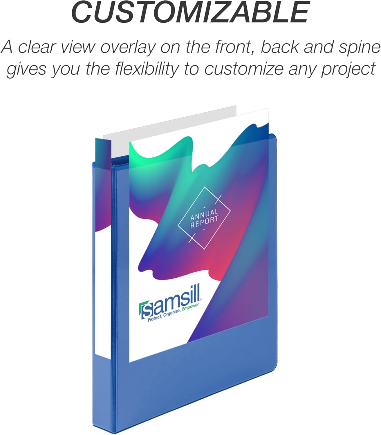 Samsill 1 Inch 3 Ring Binders, Made in USA, Economy Round Ring, Clear View Cover, 200 Sheet Capacity - for School, Home, Office - Blue, 12 Pack