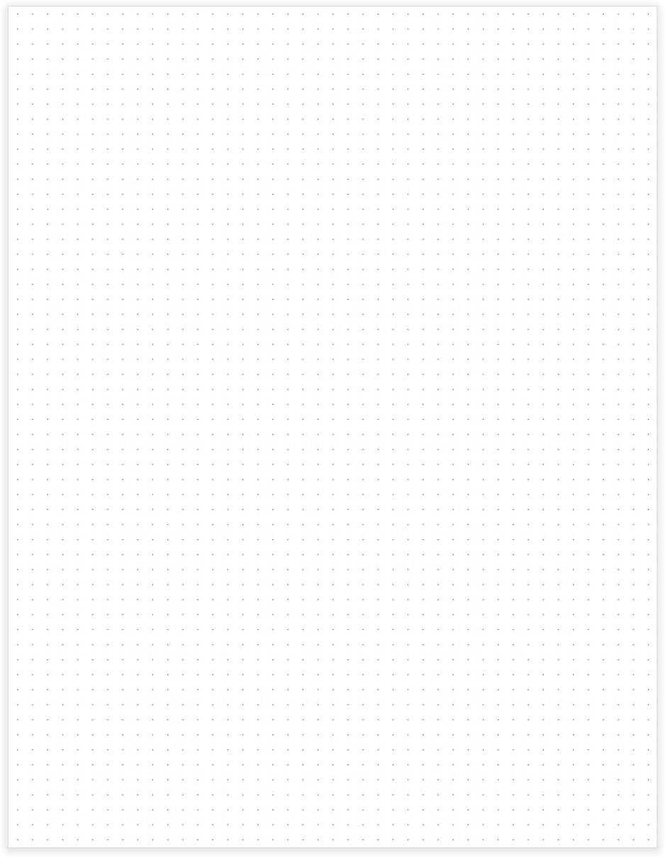 Unpunched Refills Paper, Letter Size Loose Leaf Paper for Ring Binder/Discbound Notebook Planner Inserts, 100 Sheets/200 Pages, White, Dot Grid, 8.5 X 11 Inch