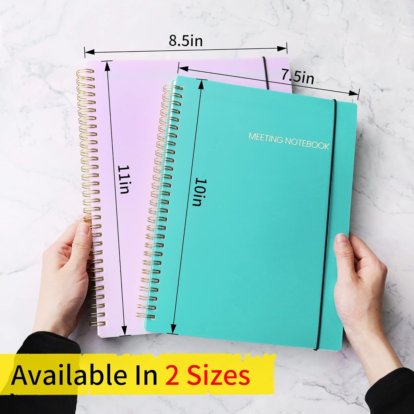 SUNEE Meeting Notebook for Work with Action Items - 160 Pages, B5 Size Project Planner, Spiral Meeting Agenda/Minutes Notebook Organizer for Women Men, Note Taking, Office & Business, 7.5"x10", Teal