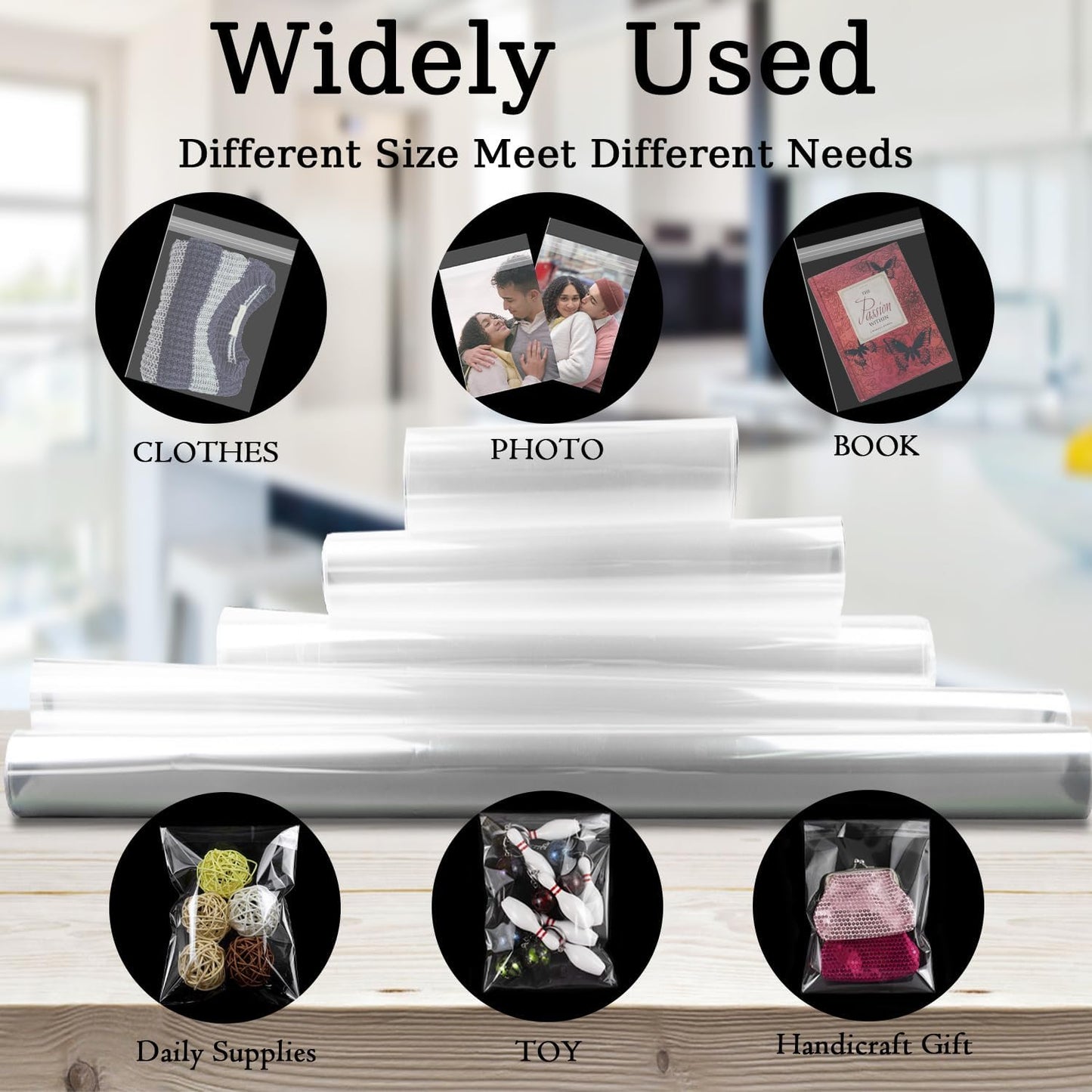 AUEAR, 4"x6" (100 Pack) Clear Plastic Sleeves - Acid Free 1.6Mil Crystal Resealable Bags -Fit for 4X6 Prints, Photos, A1 Cards, Envelopes