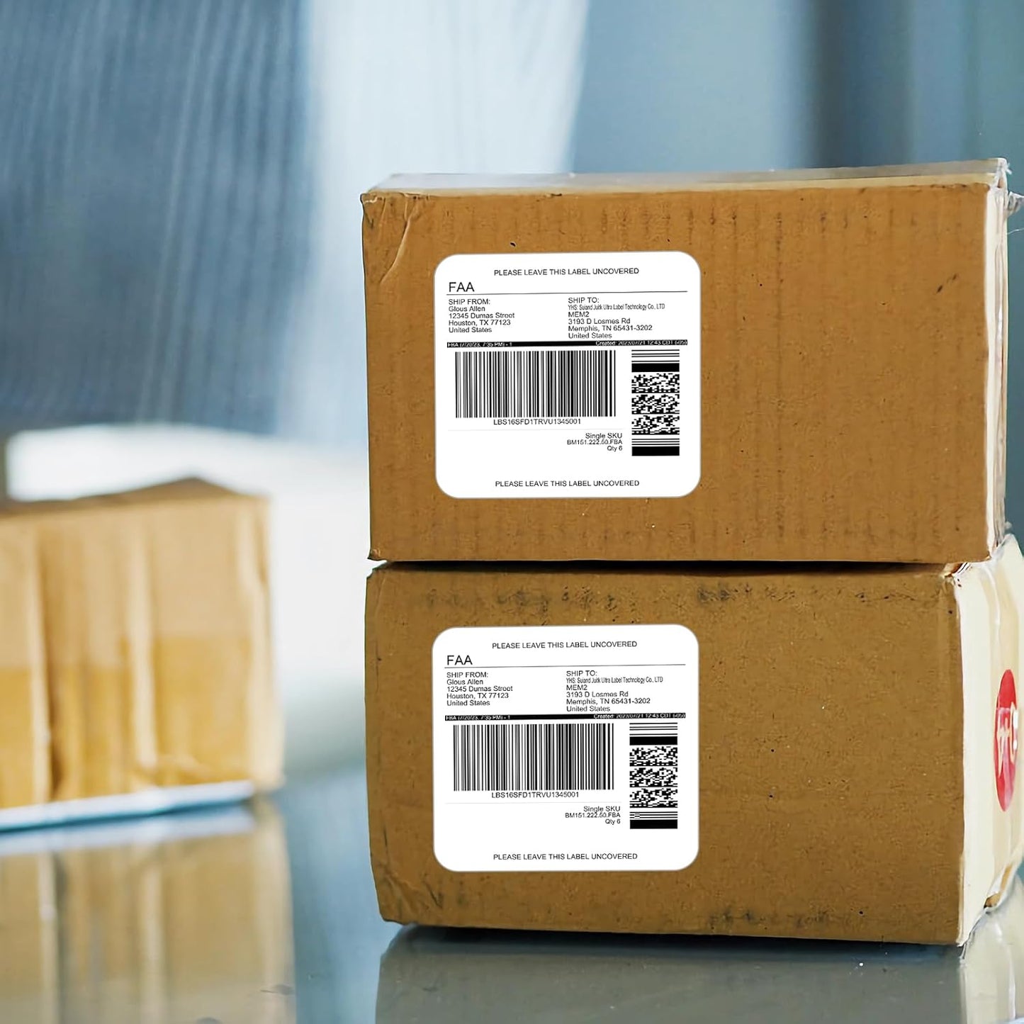 100 Sheet/600 pcs InpourPack 6 UP 4" x 3-1/3" Shipping Address Labels for Laser Inkjet Printer, Self Adhesive, Blank Mailing Labels