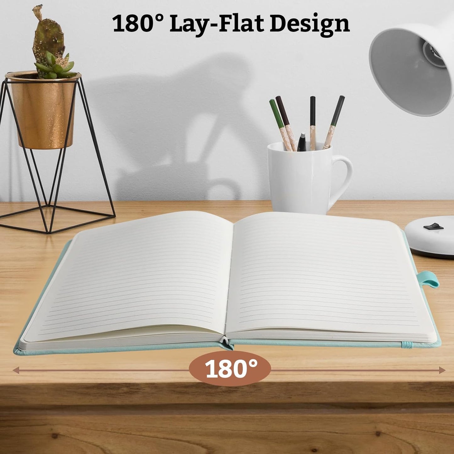 Hardcover Lined Bullet Dotted Journal Notebook, A5 140 192 Pages 100 120Gsm Paper College ruled for School,Work,Travel,and Daily Planning,5.7''*8.3'' (2, Light Green, A5 Lined)