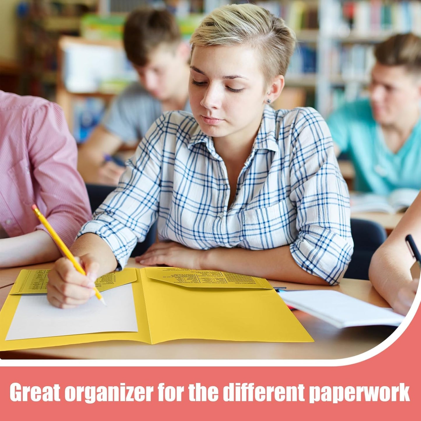 Gueevin 12 Pcs Plastic Folders with Pockets, Back to School Two Pocket Folder Fit Letter Size, Heavy Duty School Business Card Holder for Home Office, 11. 61 x 9. 45 Inches (Colorful)