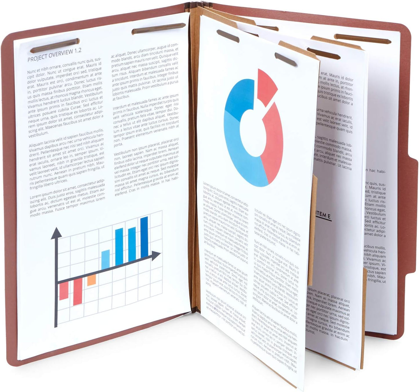 30 Legal Size Classification Folders, 2 Divider 2 Inch Tyvek Expansions, Durable 2 Prongs Designed to Organize Standard Law Client Files, Office Reports, 30 Legal Folders, Red Brick