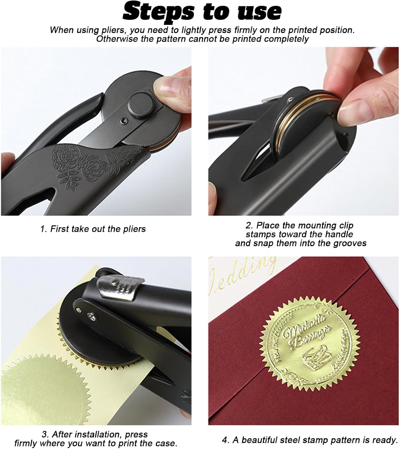 Custom Logo Embosser Seal Stamp, Personalized Book Embosser for Libraries, Your Own Text or Logo Design for Books Business Cards, Wedding Invitations