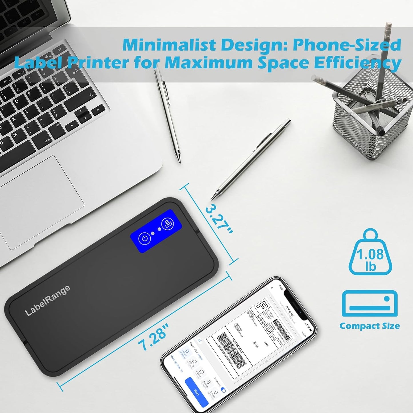 Bluetooth Thermal Label Printer for Mac, Windows, Phone, Tablet, Wireless 4x6 Shipping Label Printer for Shipping Packages, Support USPS, Ebay, Amazon, Pirate Ship