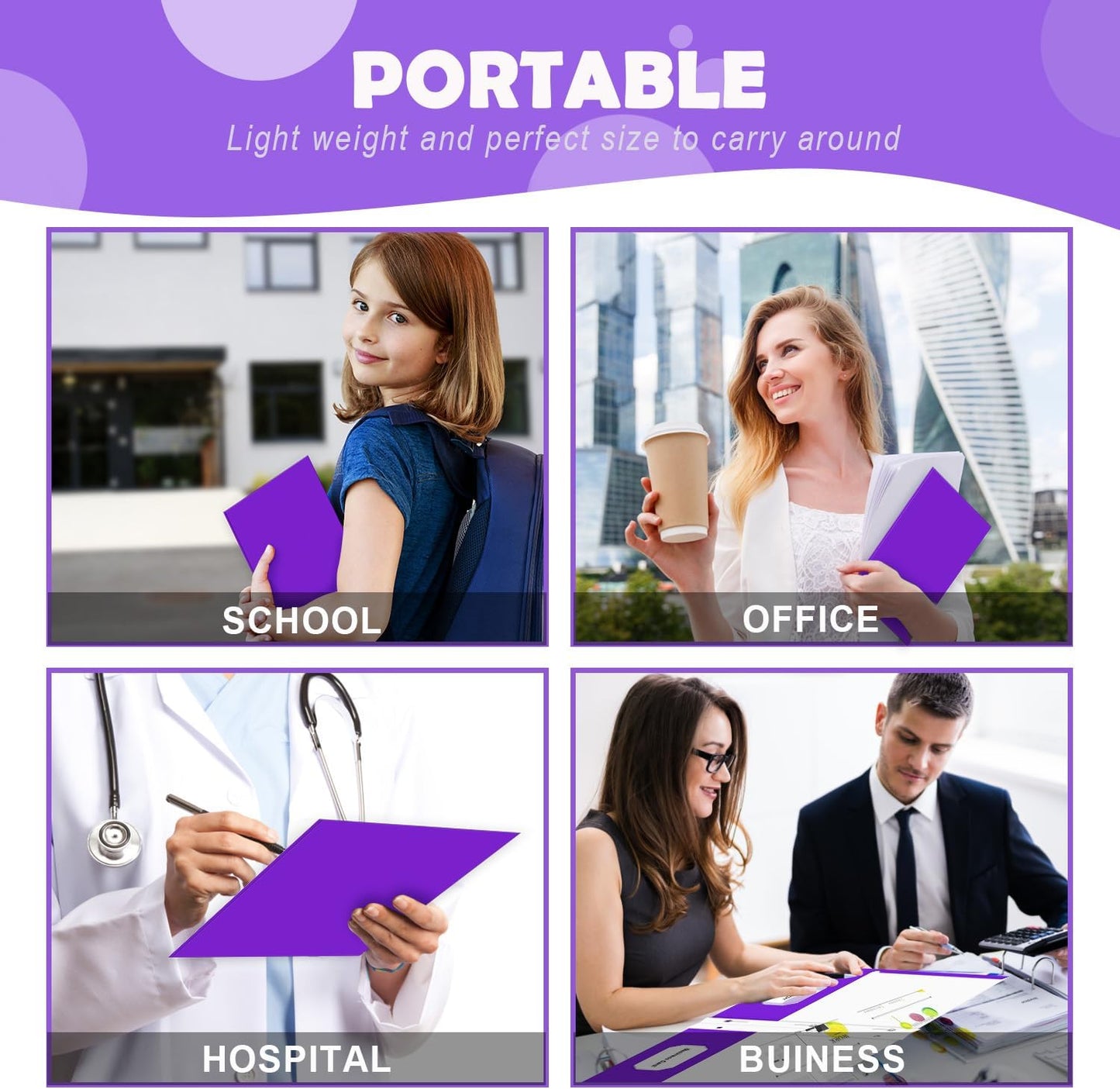 Folders with Pockets,IntoJoy 50 Pack Two Pocket Folders Business Card Holder Paper Folders with Prongs for School Office Filing Cabinet Resume Portfolio (Purple)