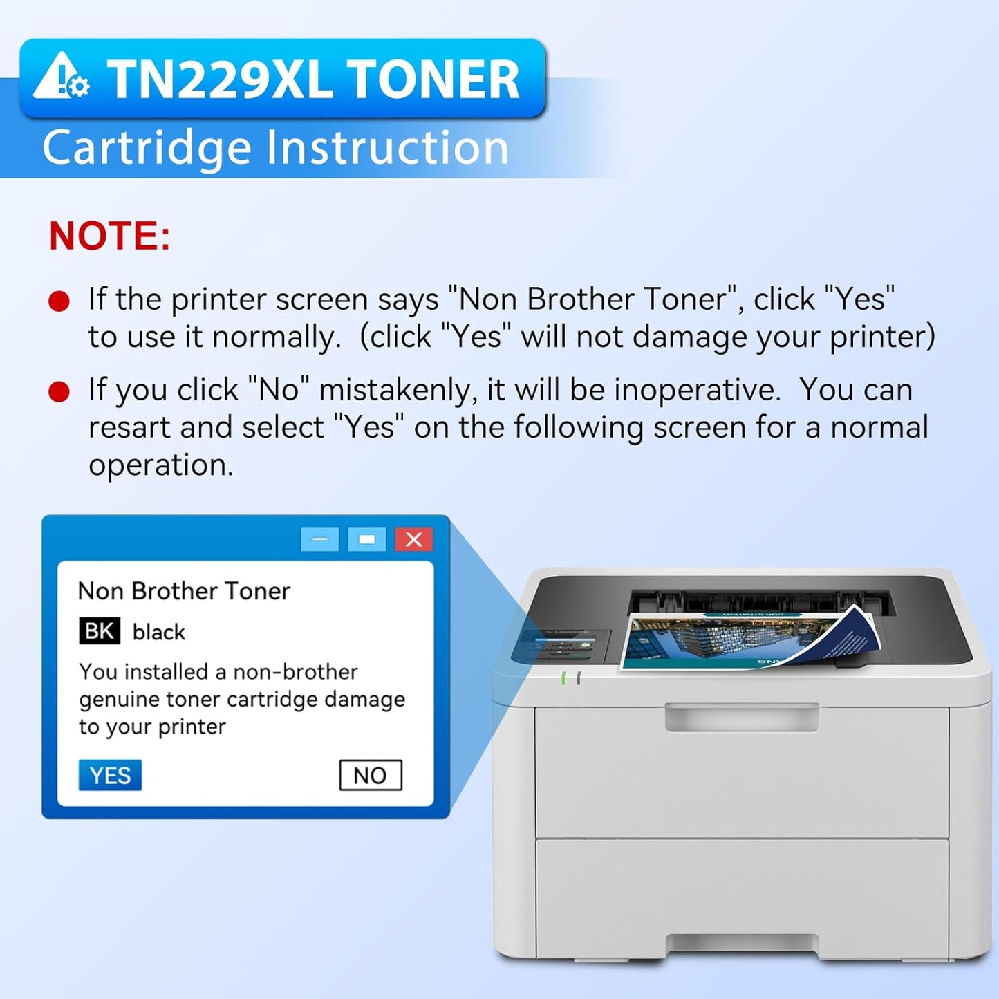 TN229XL Black Toner TN229XLBK 2 Pack Compatible Replacement for Brother TN229XL TN229 Black Toner Cartridges for Brother MFC-L3780CDW HL-L3280CDW MFC-L3720CDW HL-L3220CDW Printer