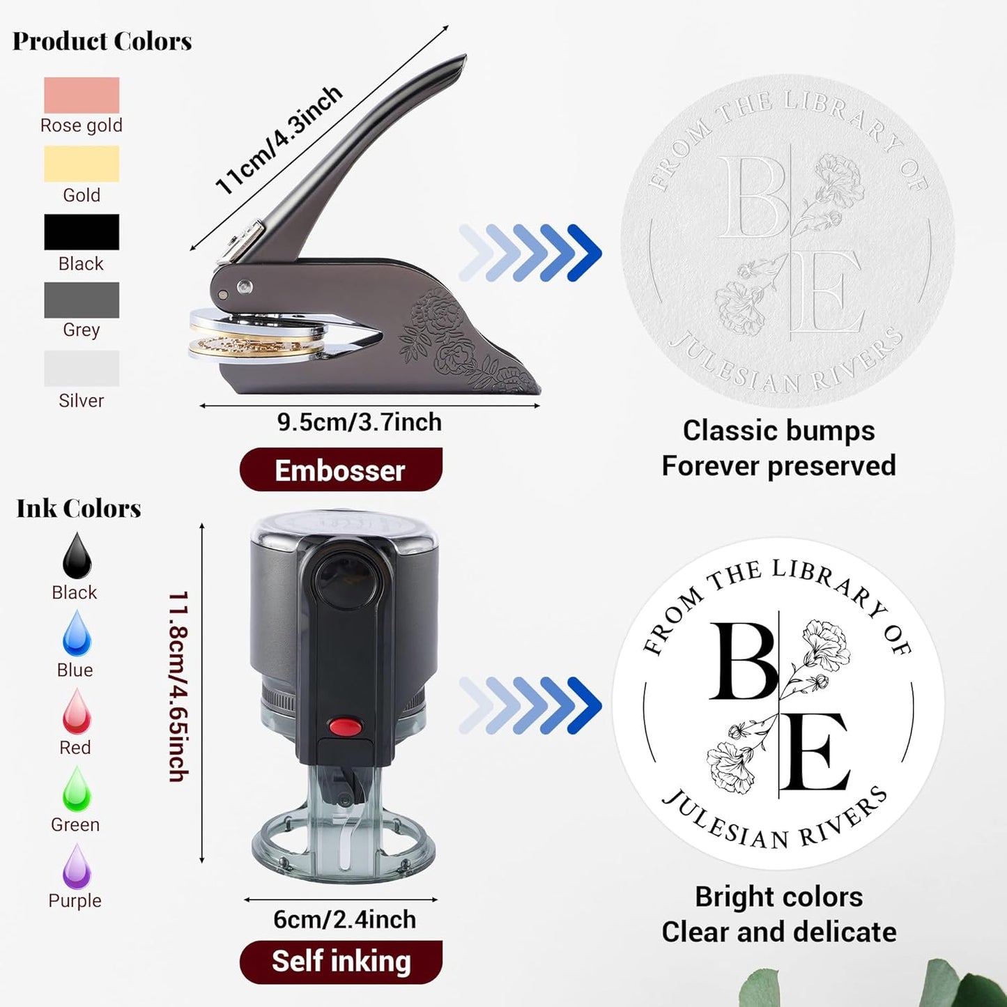 Easycosy Personalized Book Embosser | Custom Embosser & Stamps from The Library of | Book Stamp Personalized with Your Name & Choice Birthday Gifts for Book Lover(Birthday 5)