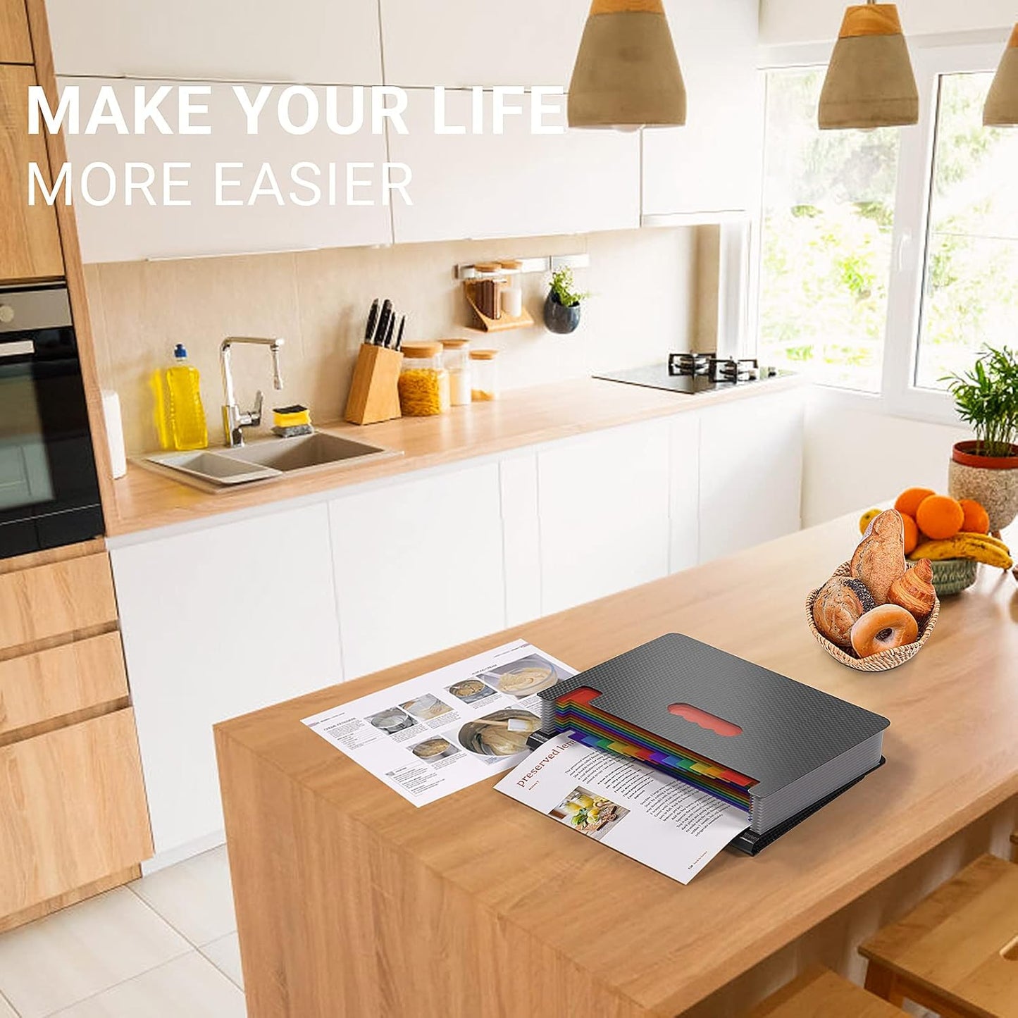 Expanding File Folders with Handle,Accordion File Organizer,12 Pockets Accordian Folders Expandable Filing Box,Portable Files Box for Documents Receipt Bill,A4/Letter Size,Diamond