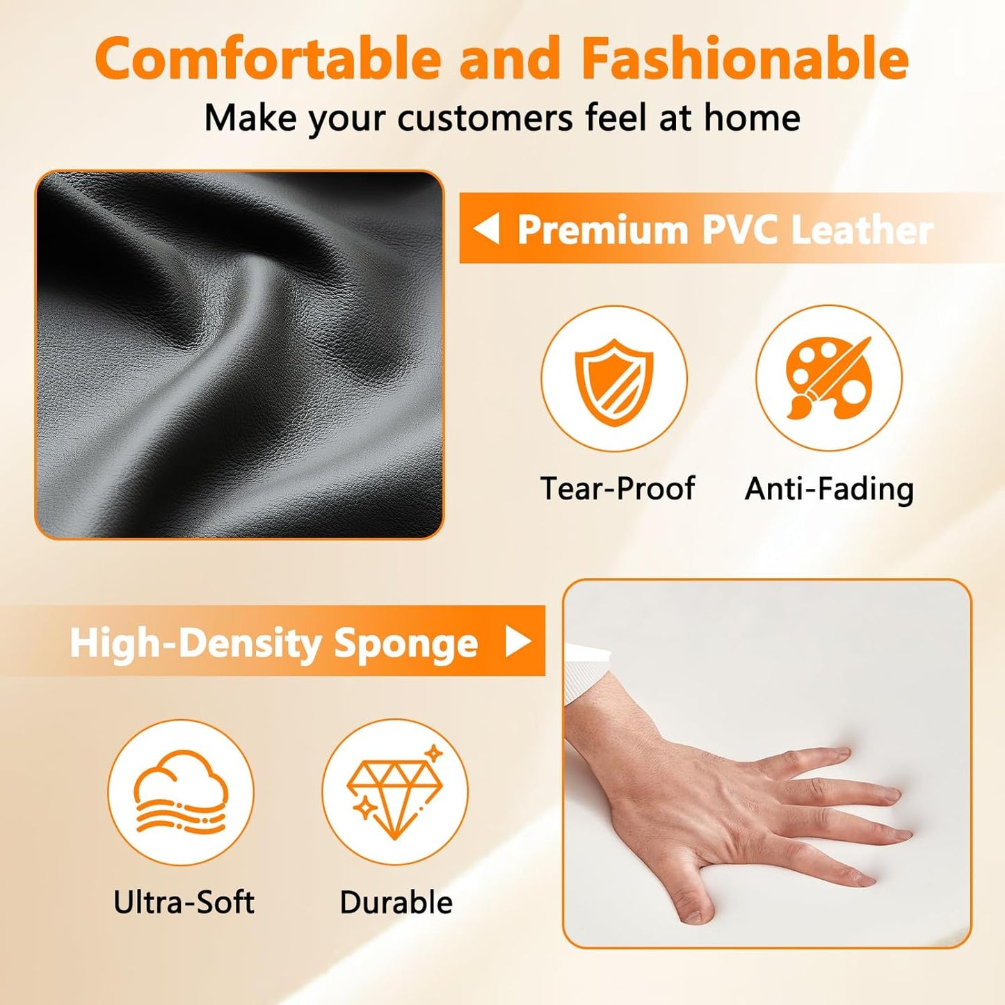 CLATINA Waiting Room Guest Chair with Bonded Leather Padded Arm Rest for Office Reception and Conference Desk Black