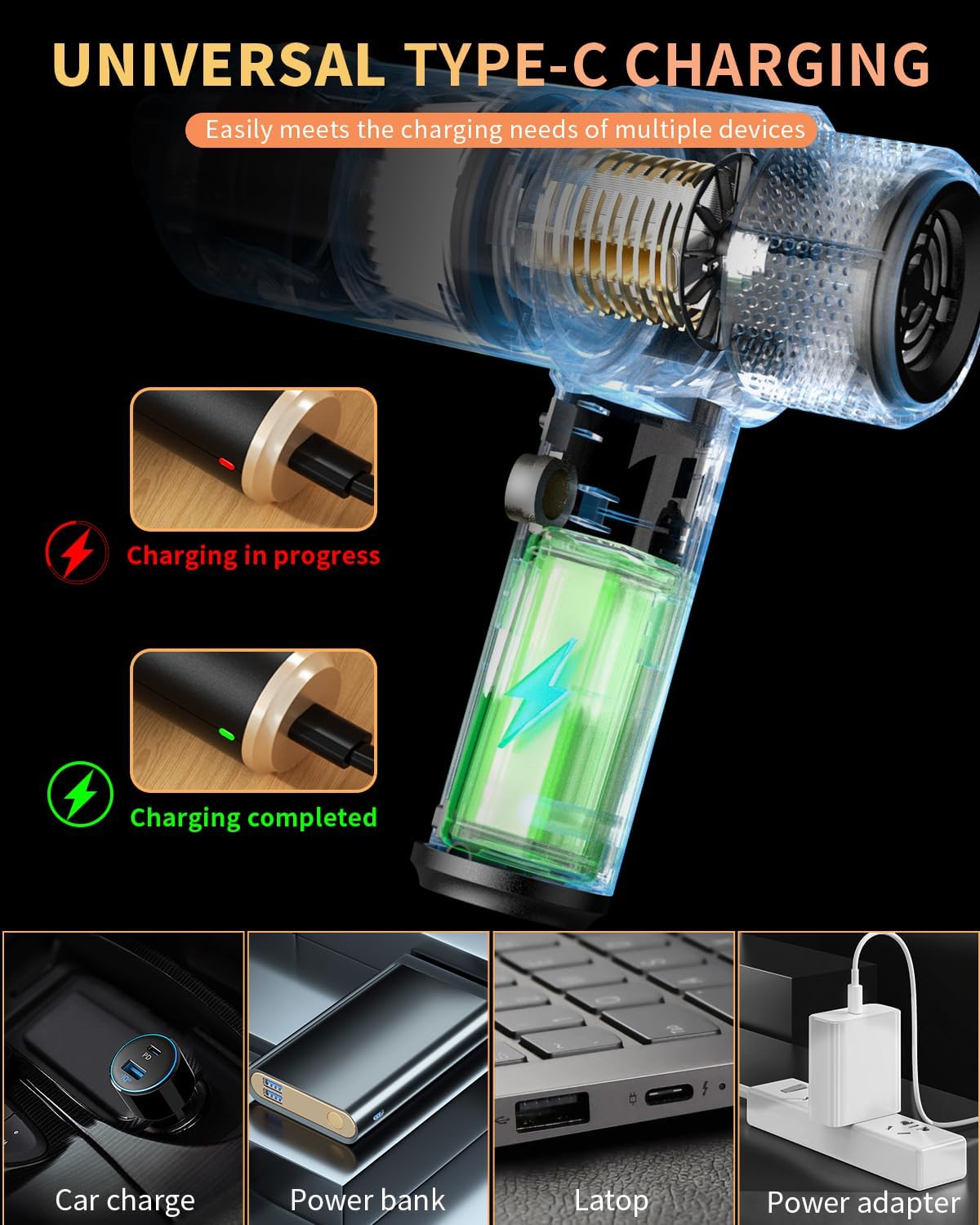 COLORCORAL Mini Vacuum Cleaner Portable Cordless Keyboard Cleaner Powerful Suction Handheld Vacuum &Computer Air Duster for Office Desktop Laptop Keyboard Car and Home Cleaning