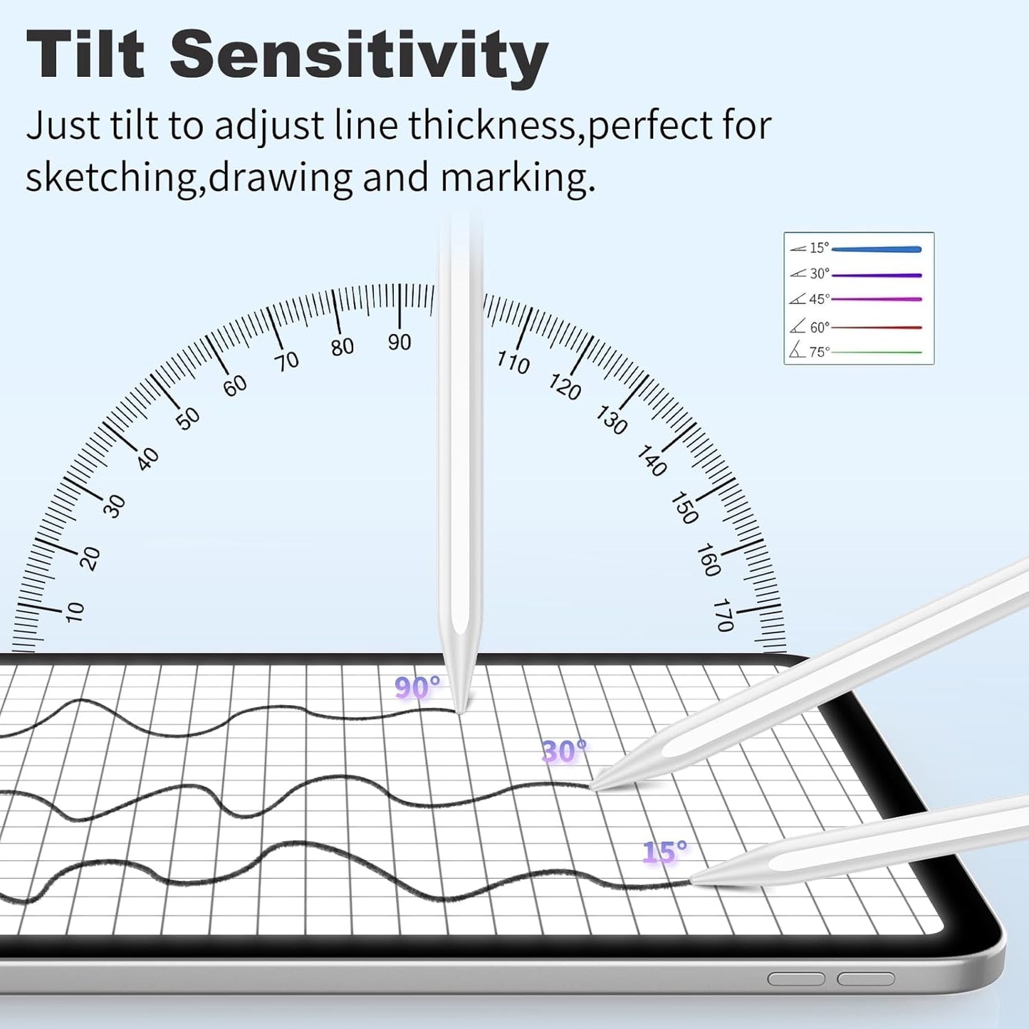 Stylus Pen for iOS&Android Touch Screens, Active Pencil for Samsung, Smart Digital Stylus Pens for Lenovo/Vivo/Mi/HUAWEI and Other Tablets, iPhone/Samsung/Google Pixel Smart Phones for Drawing&Writing
