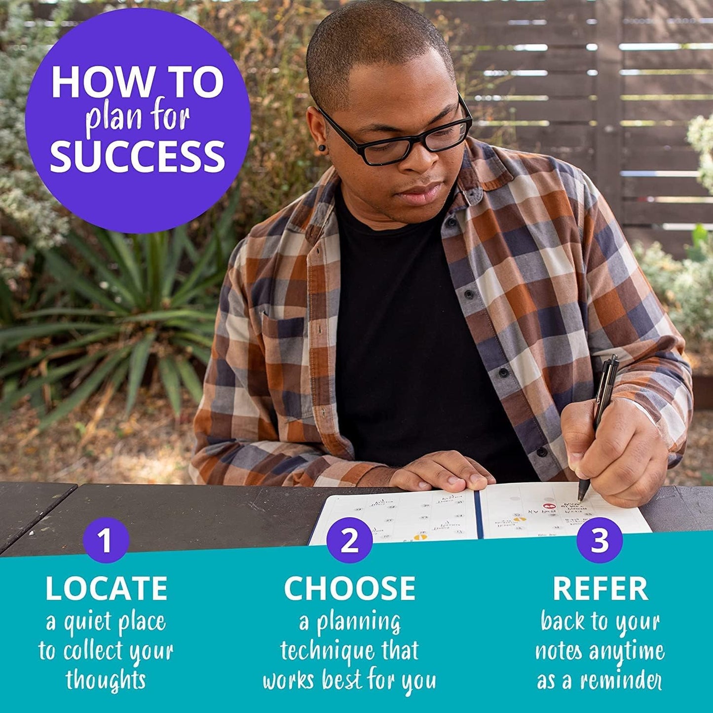 Elegant Undated Leather Planner for 2025-2026 – A sleek, faux leather planner designed to help you stay productive and organized with daily, weekly, and monthly layouts. Undated format lets you start anytime without wasted pages.