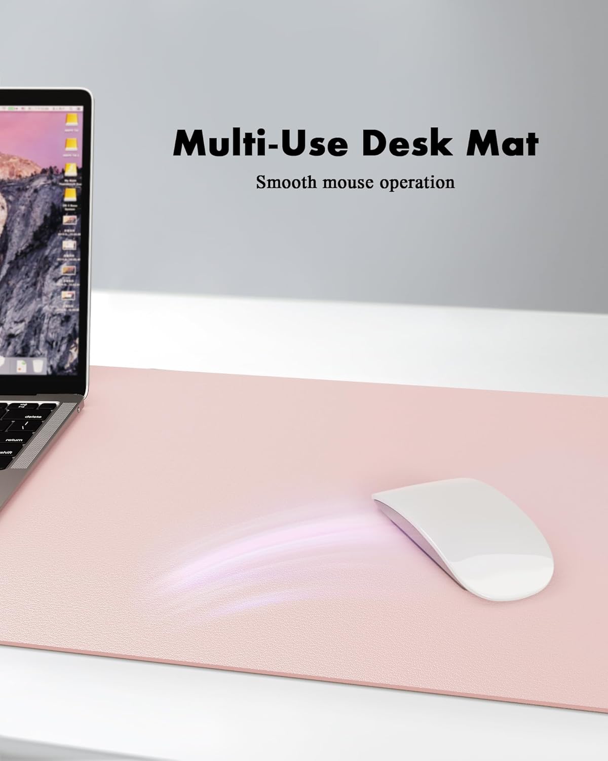 YSAGi Double-Sided Desk Pad, 31.5"x15.7"Leather Desk Mat, Eco Cork Desk Pad Protector,Large Mouse Pad,Waterproof Desk Blotter for Office/Home(Pink)