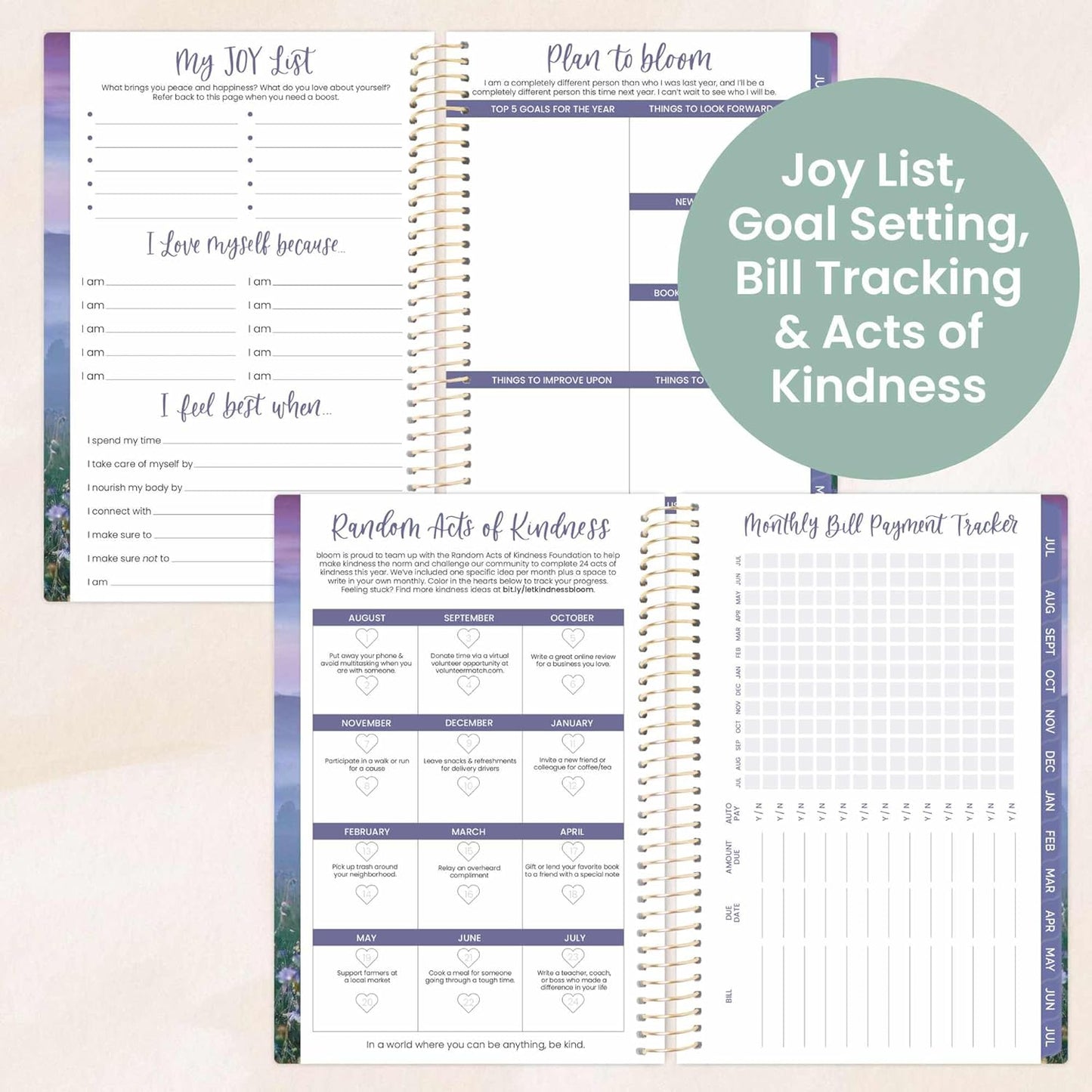 bloom daily planners 2025-2026 Academic Year Pocket Planner (July 2025 - July 2026) - 4” x 6” MINI Weekly Monthly Agenda Organizer & Calendar Book - Mystical Mountains