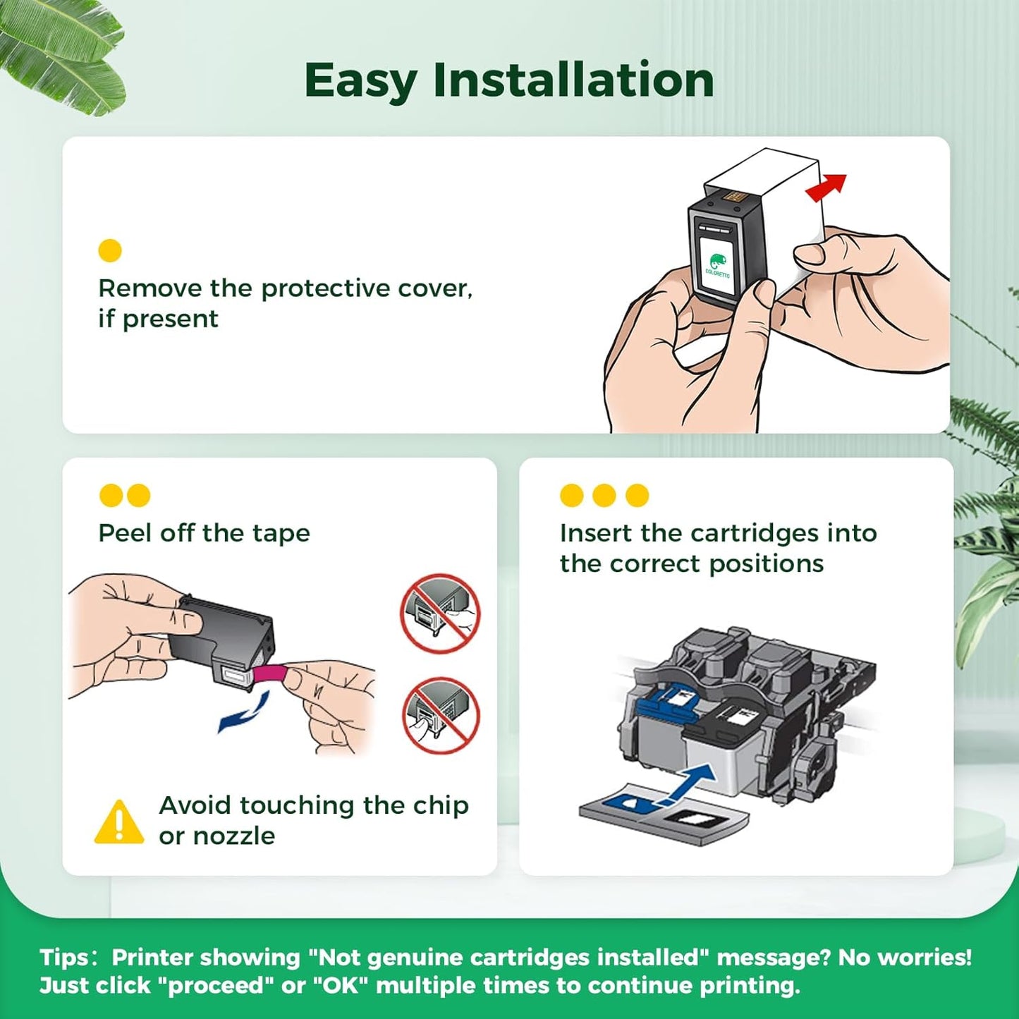 COLORETTO 63XL Ink Cartridges Black and Color for HP Ink 63 Work with Officejet 4650 3830 5255 5258 4655 Envy 4512 4520 4516 Deskjet 1112 3630 for HP 63XL Ink Cartridges Combo Pack HP63 Replacement