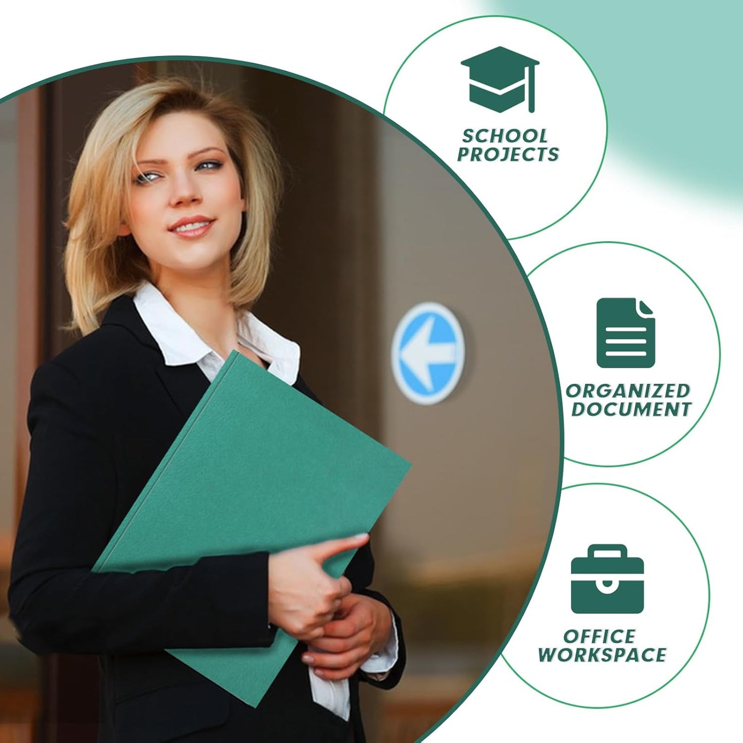 Two Pocket Folders, PANDRI 60 Pack Two Pocket Folders with Prongs, 2 Pocket 3 Prong Folders Designed for Office and Classroom, Letter Size, Assorted 5 Colors