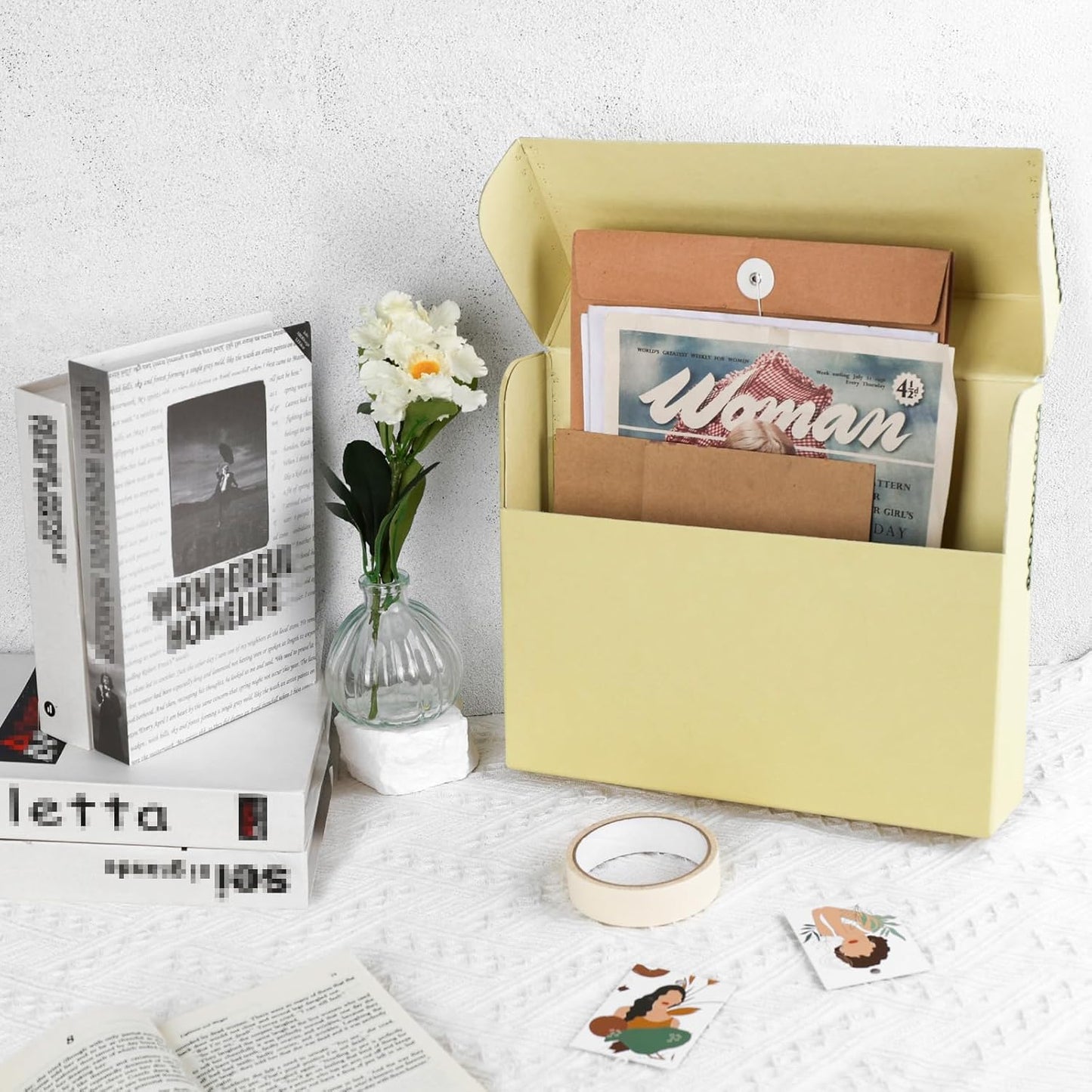 Lineco Archival Document Storage Box with Metal Edge, Acid-Free Tan Boxboard, Organize and Store Files, Prints, Photos, Legal-Sized Case 15.5" x 10.5" x 2.5" Wide, Pack of 2