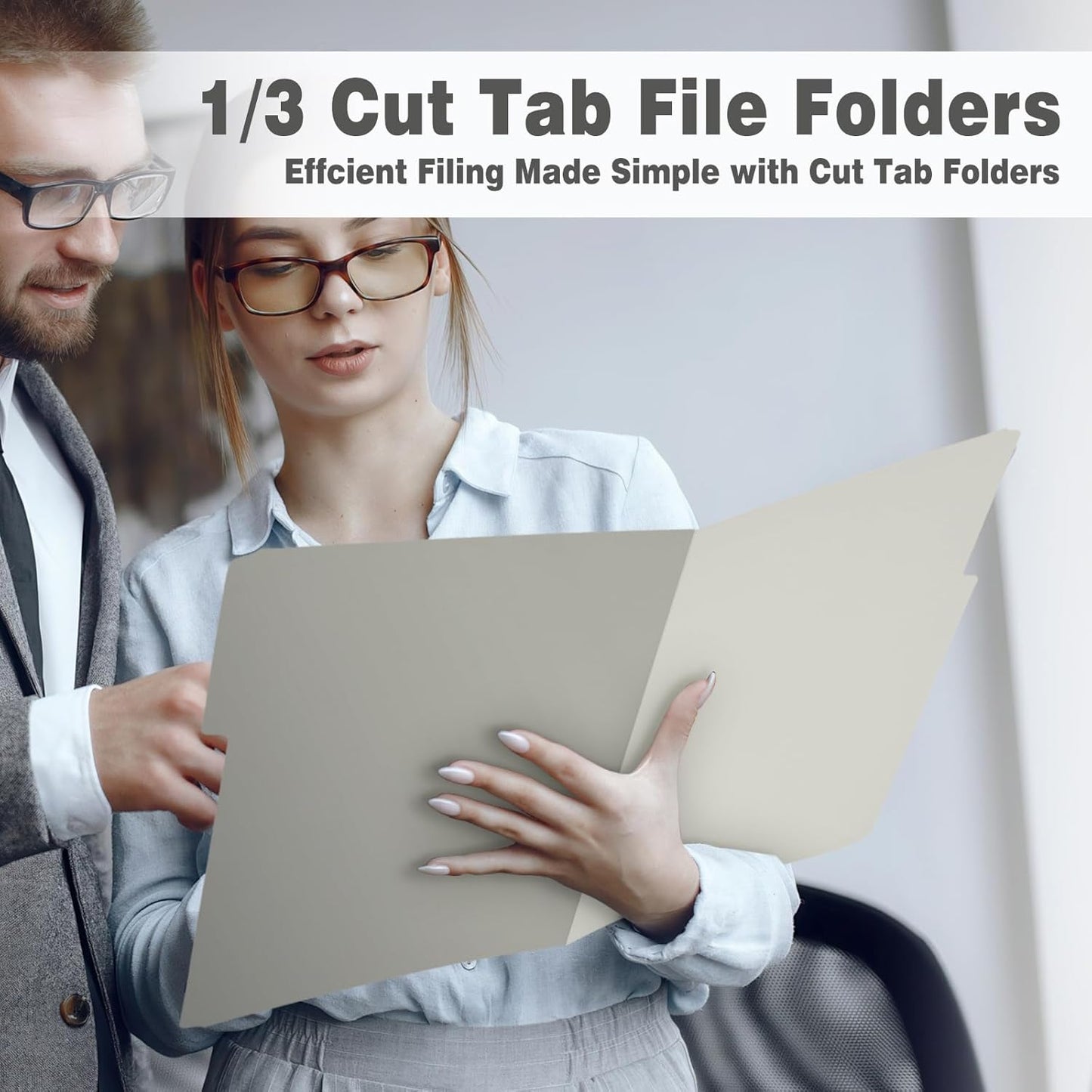 File Folders,IntoJoy 120 Pack Colored File Folder Letter Size, 1/3 Cut Tab Filing Folders for Office School Business File Document Organization,Manila