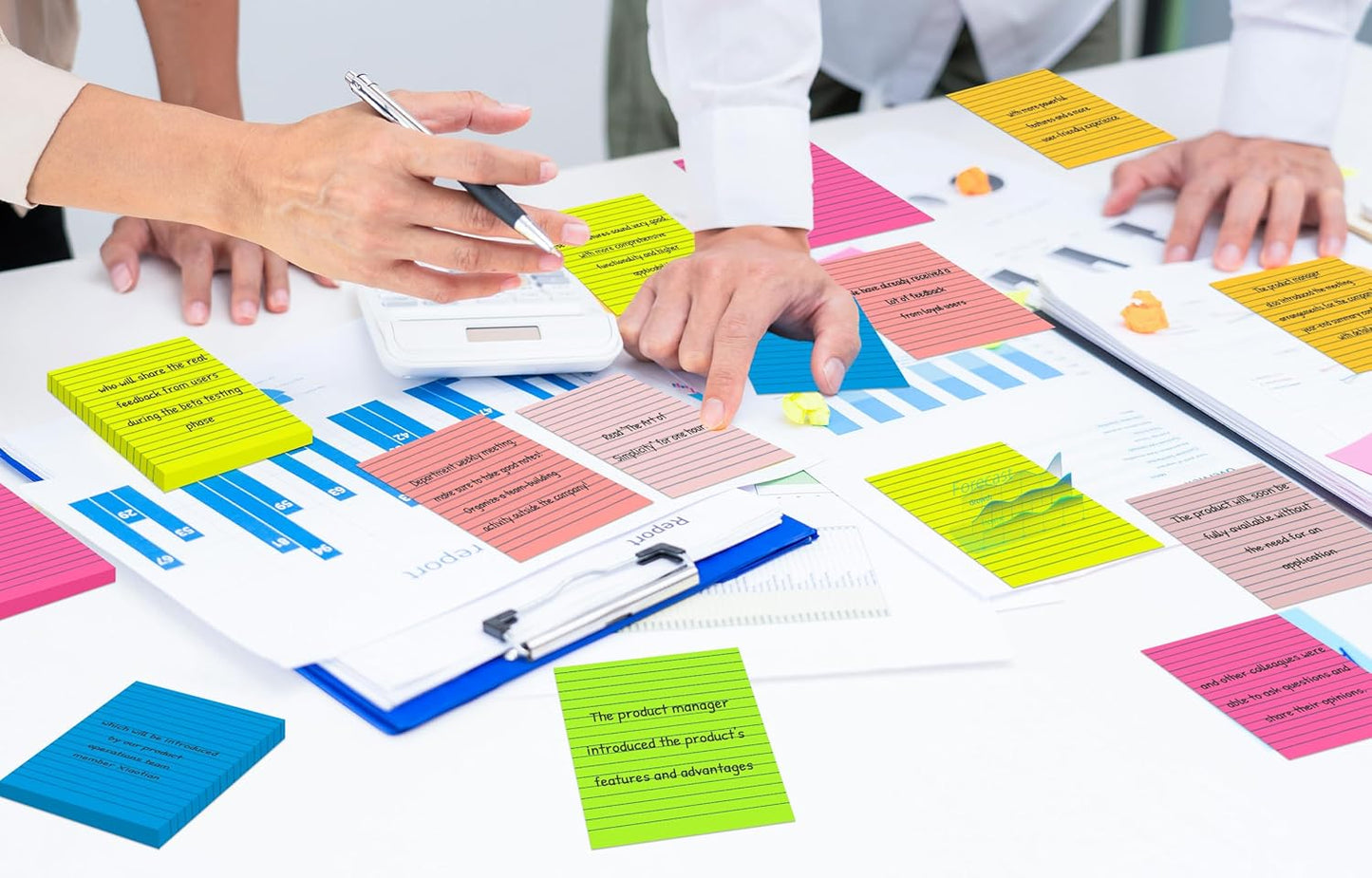 (15 Pads) Lined Sticky Notes 4x6 in Post, 7 Bright Colors with Lines Self-Stick Note Pad it, Strong Adhesive, Big Rectangular Sticky Pads for Office, Home, School, Meeting