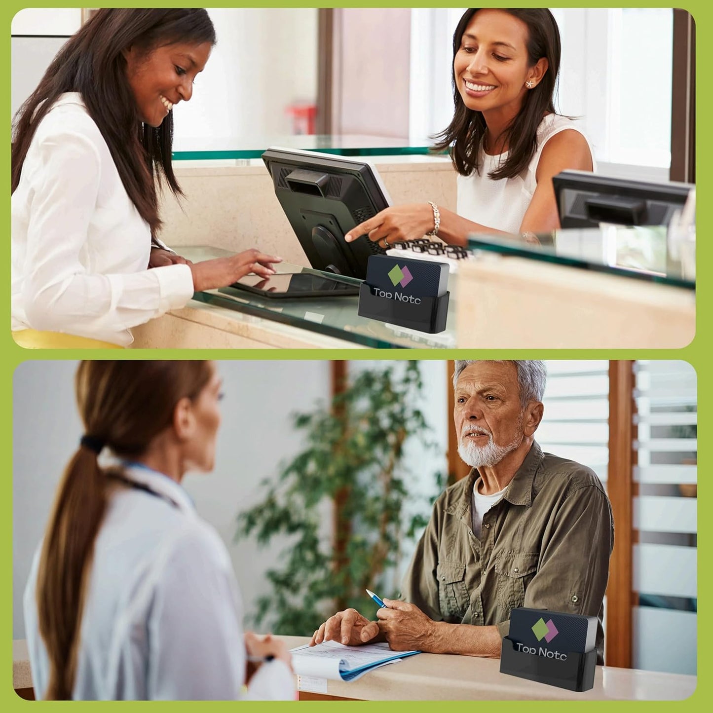 Acrylic Business Card Holder for Desk - Gift & Business Card Display Stand, Sleek & Durable Card Holder Display for Office, Home & Retail Use, Fits 50 Business Cards, 6 Pack - Black