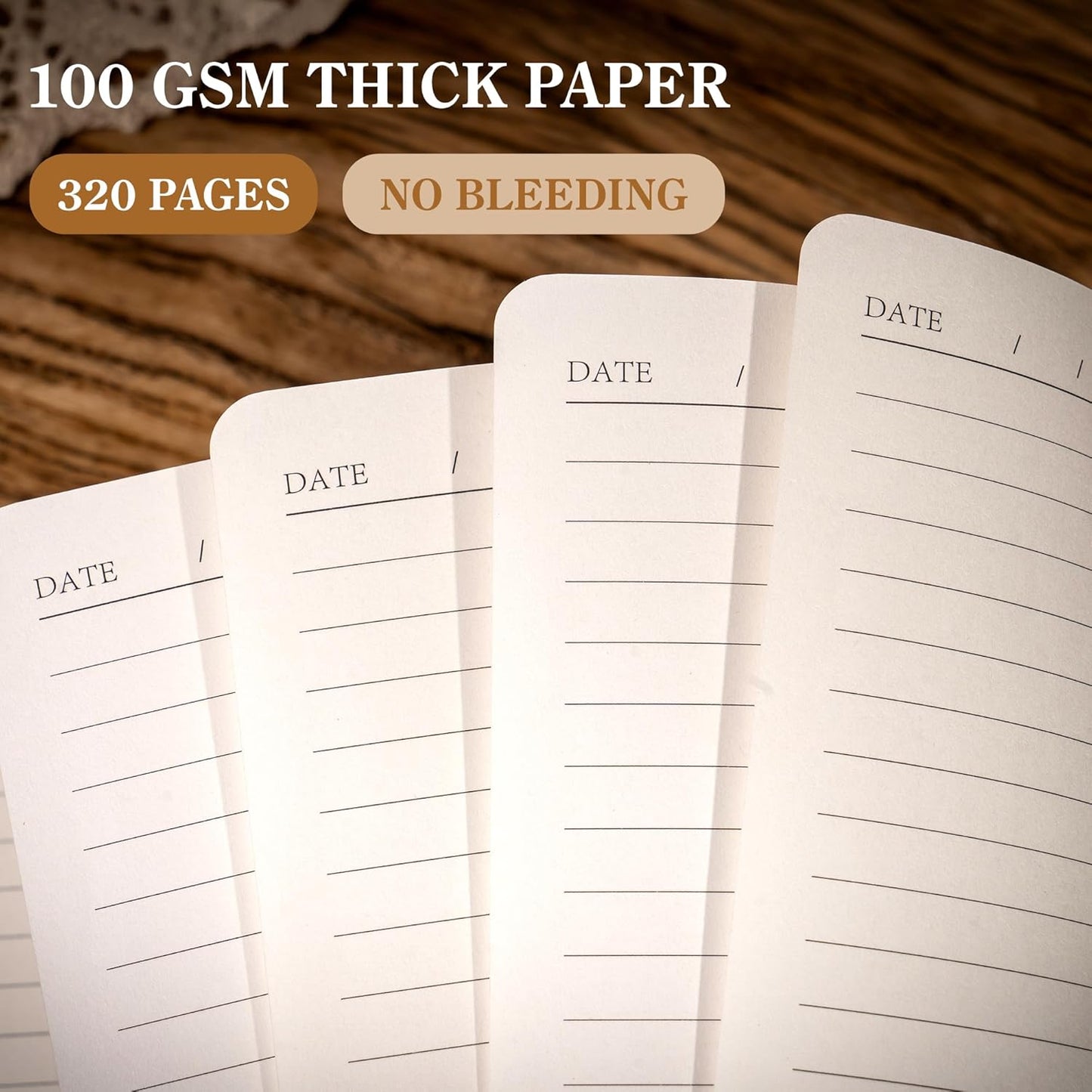 CAGIE B5 Journal Notebook for Men Women 320 Pages 100 Gsm Paper Vintage Journaling Notebooks A5 Hardcover Leather Journals for Writing Travel Work Note Taking Diary, 7.6x10 In, Brown