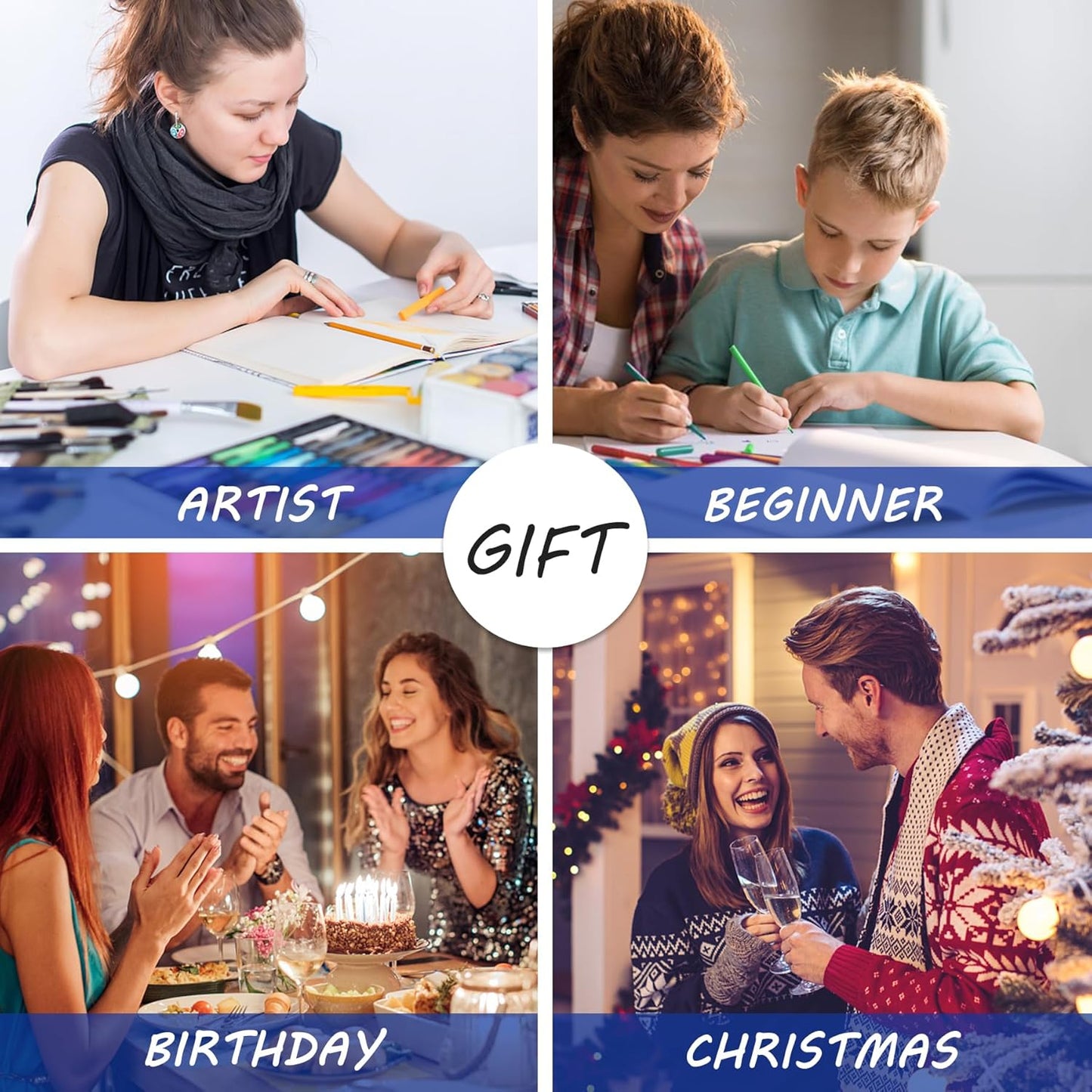 Hardcover Square Sketch Book, 120lb/200GSM Sketchbook Thick Drawing Paper for Marker Watercolor Pencil Mixed Media, Premium Drawing Notebook, Art Journal, 60 Sheets/120 Pages 10x10 Inch Sketch Pad