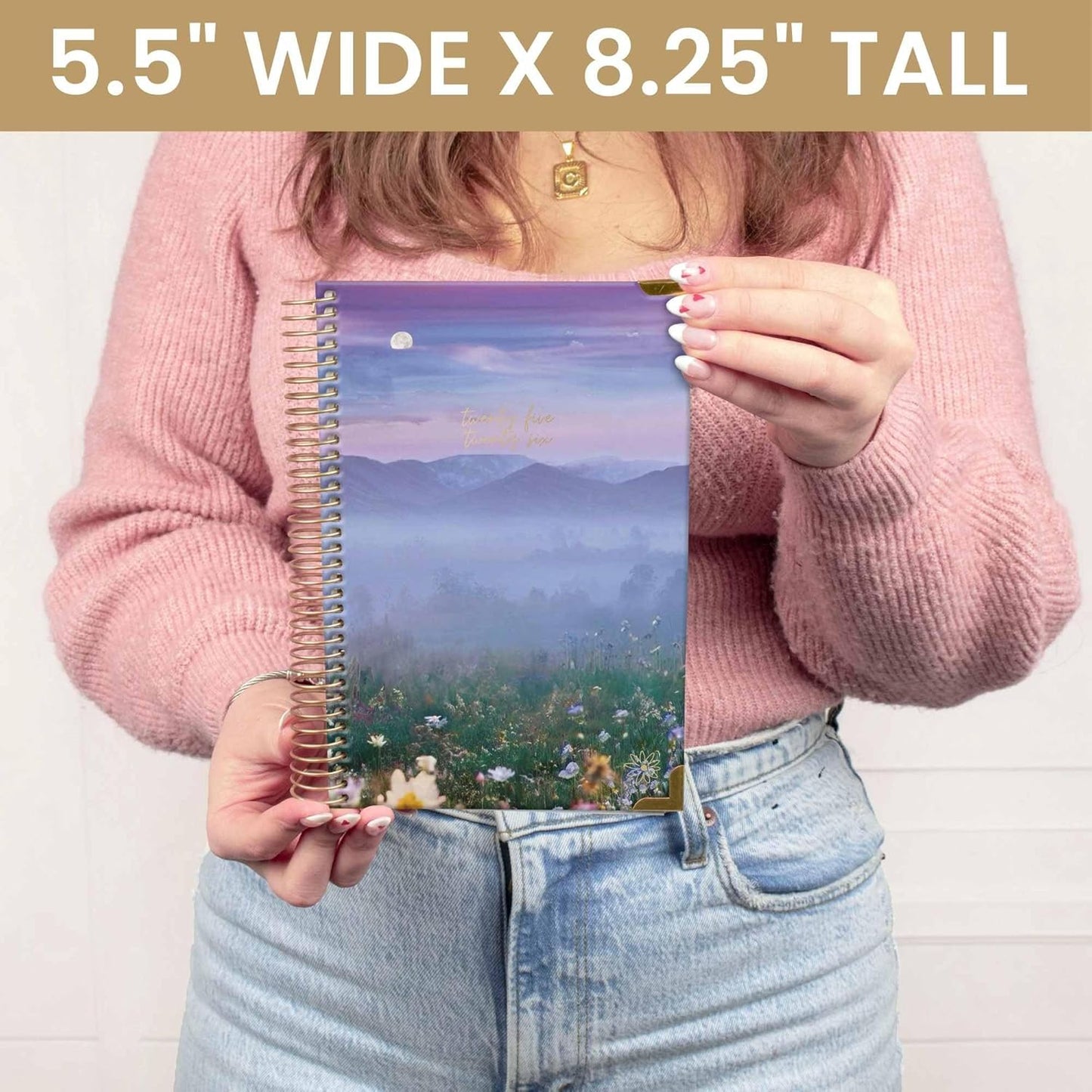 bloom daily planners HARDCOVER 2025-2026 Academic Year Day Planner (July 2025 - July 2026) - A5 Task Goal Organizer - Monthly & Weekly Inspirational Agenda Book - 5.5" x 8.25" - Mystical Mountains