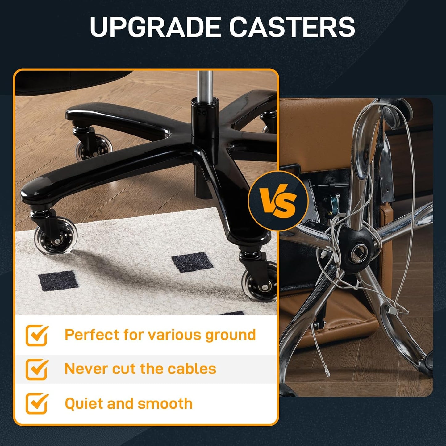 500 LBS Big and Tall Office Chair with Foot Rest High Back Recline Ergonomic Chair for Heavy People, Executive Office Chair Comfortable for Home Office, Large Computer Desk Chair Brown