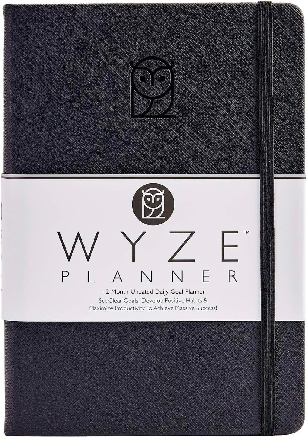 Undated Daily Planner – 1-Year B5 Productivity Organizer with Two-Page Weekly Spread, Goal Setting, Habit Tracker, Weekly & Monthly Pages – Hardcover Time Management Notebook (Black)