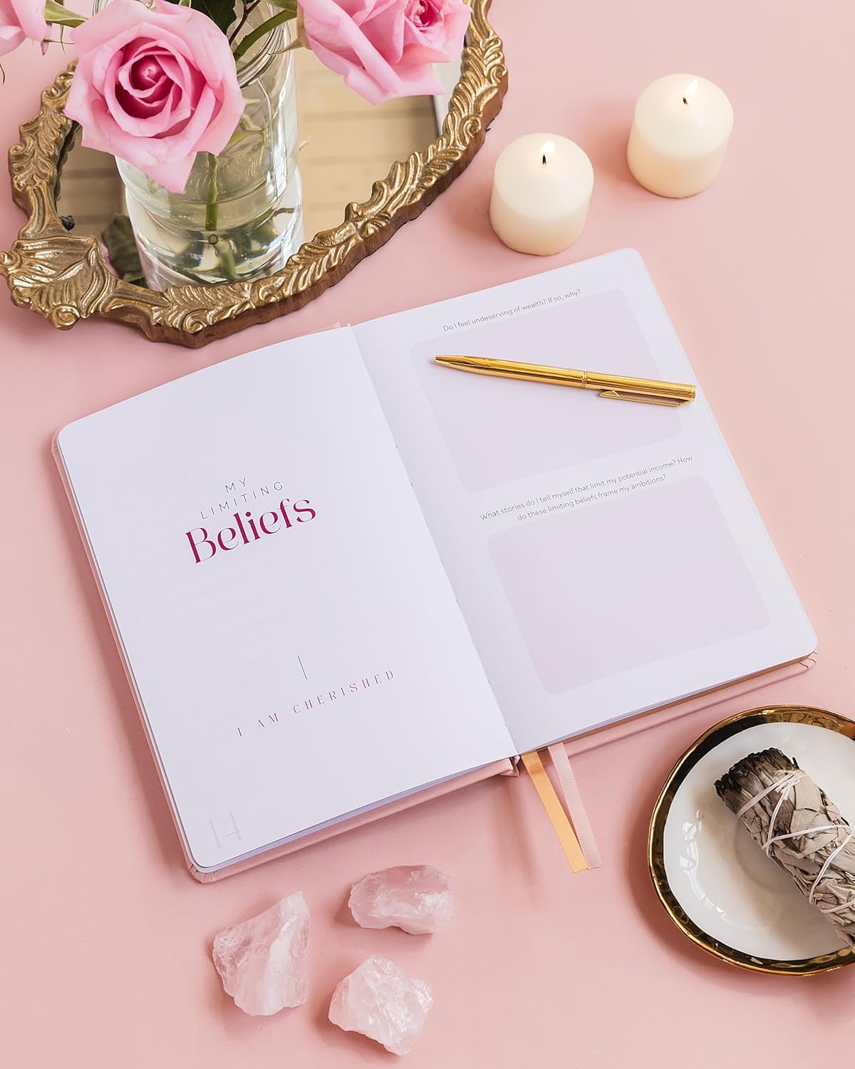 Manifestation Journal - Worthy of Abundance - Manifest Rich Life, Develop Millionaire Money Mindset - Daily Guided Gratitude Luxury Miracle Planner with Prompts for Women & Men Gift