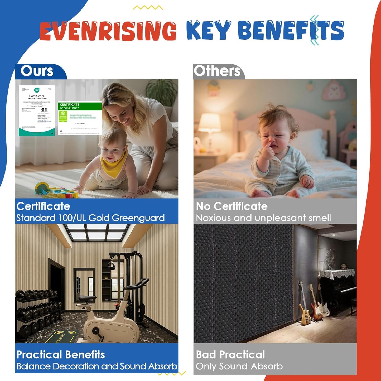 10 Pack Acoustic Panels,47.2x23.6x0.4 inch Acoustic Wall Panels,Large Soundproof Panels,Self-Adhesive Sound Proof Panels for Walls,Acoustic Treatment for Recording Studio&Office,Camel