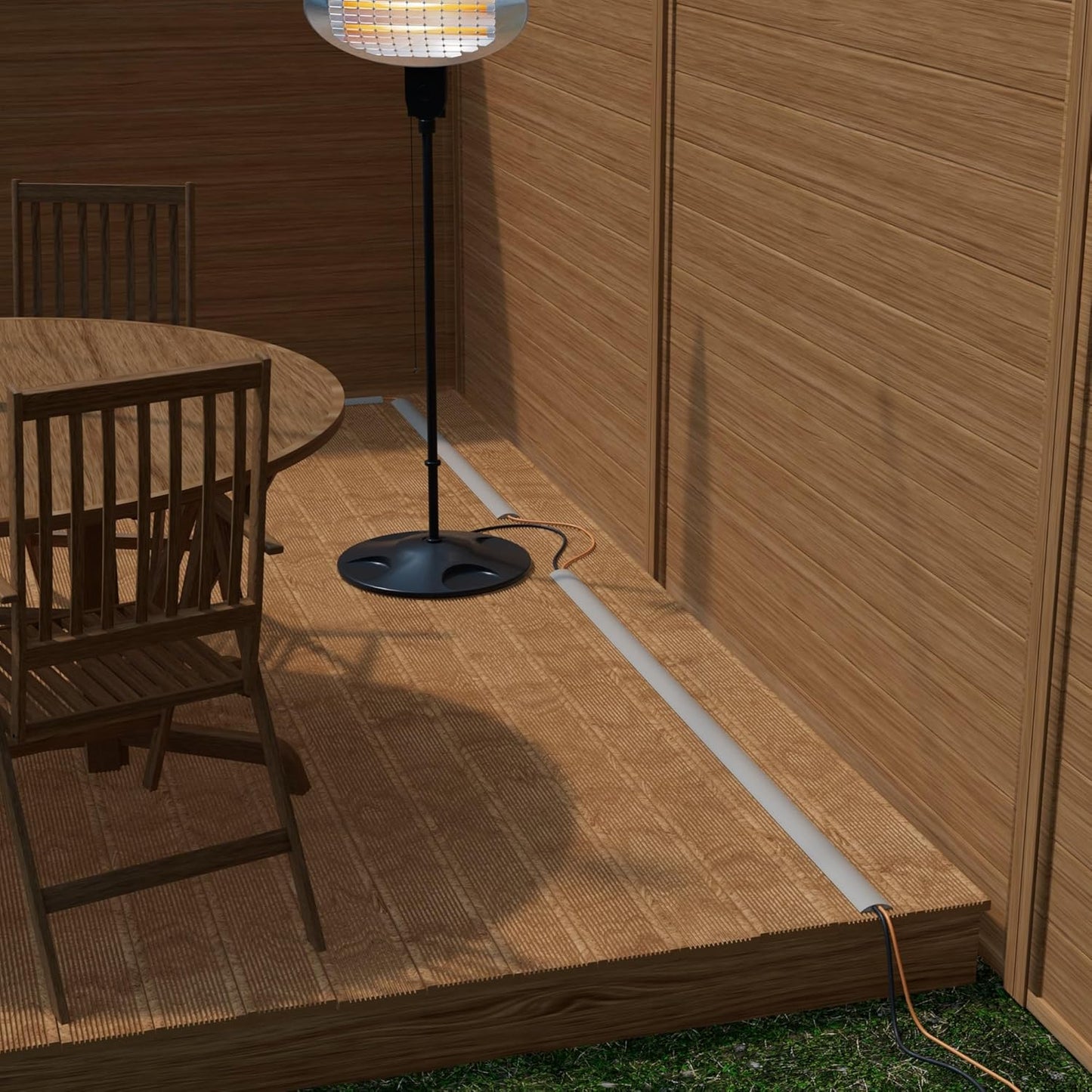 D-Line 30ft Floor Cord Cover, Floor Cable Protector, Extension Cord Cover, Protect Wires & Prevent Cable Trips, Cable Management Solution - Cord Cavity = 0.63" (W) x 0.31" (H) - Beige