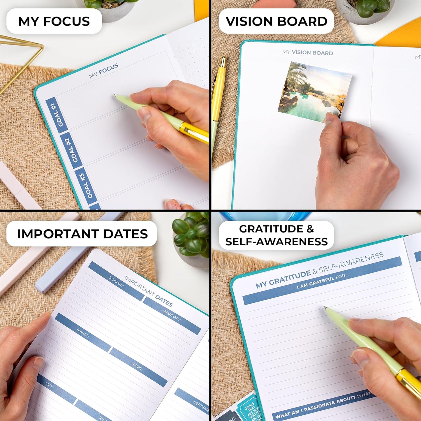 Clever Fox Planner 2nd Edition – Colorful Weekly & Monthly Goal Planner, Time Management & Productivity Organizer, Undated, A5 (Turquoise)