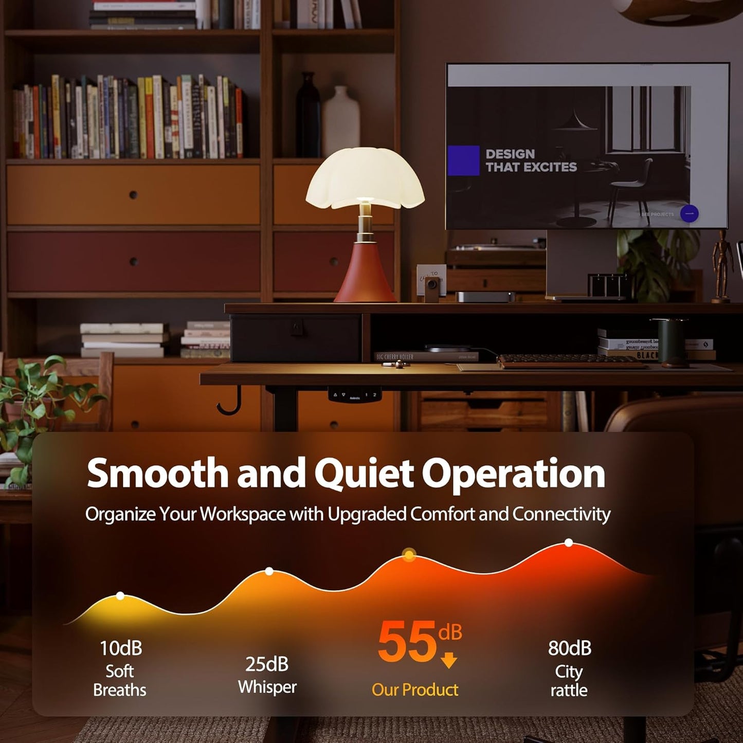 48 x 23 Inches Height Adjustable Electric Standing Desk with 2 Drawers, Stand Up Electric Desk Adjustable Height, Sit Stand Computer Gaming Table with Splice Board, Dark Walnut