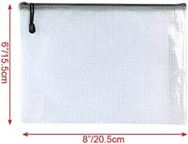 Oaimyy-16 PCS-6" x 8" Inch -Mesh Zipper Pouch, Plastic Zip File Folders Puzzle Bags for Organizing,Office Supplies,Travel,Home Storage-Multicolor