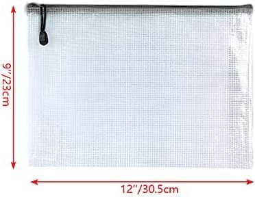 Oaimyy-16 PCS-9 x 12 inches-Mesh Zipper Pouch, Plastic Zip File Folders Puzzle Bags for Organizing,for Office Supplies,Travel,Home Storage-Multicolor