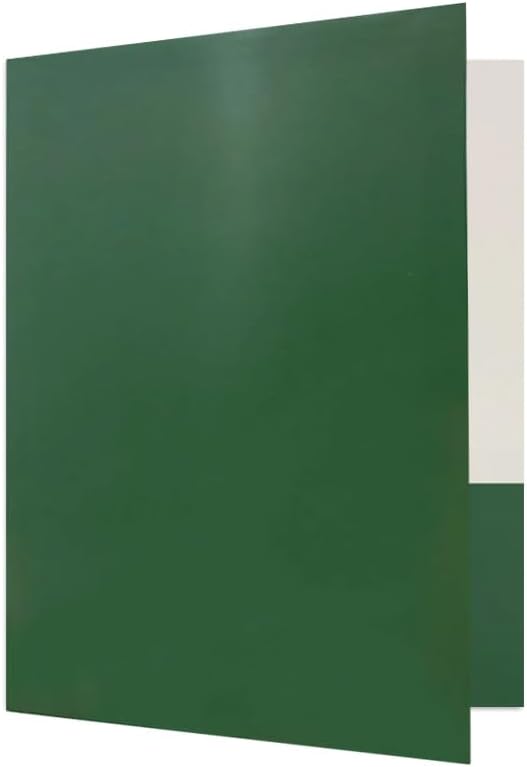 JAM PAPER Custom Printed Semi-Gloss Folders with Round Corner Pockets - Personalized Logo & Text - 12pt C1S - Green - 100/Pack