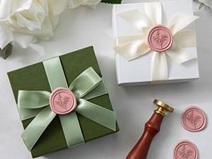 60 Pcs Dusty Rose Wax Seal Stickers, Wedding Invitation Accessories Envelope Stickers - Self Adhesive Seals, Peferct for Invitation, Gift Box Craft Wrapping, Christmas Cards Decoration