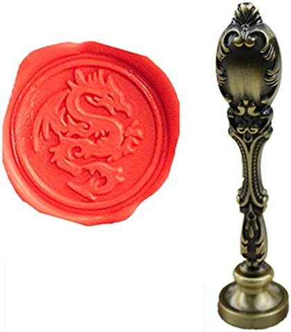 MDLG Luxury Dragon Sealing Wax Seal Stamp Vintage Custom Picture Logo Monogram Wedding Invitations Wax Sealing Stamp Bronze Metal Peacock Handle Set