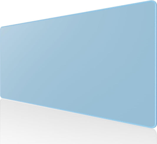 KTRIO Large Gaming Mouse Pad with Stitched Edges, Extended Mousepad with Superior Micro-Weave Cloth, Non-Slip Base, Water Resist Keyboard Pad for Gamer, Office & Home, 31.5x15.7in, Ice Blue