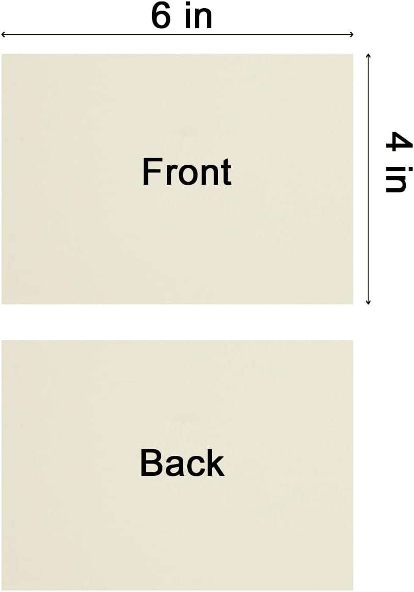 50 Sheets Blank Cardstock Paper 250 GSM Thick Heavy Cards Stock for DIY Art Projects, Card Making, Postcards, Greeting Cards, Birthday Party, Wedding Invitations (Cream, 4x6 inches)